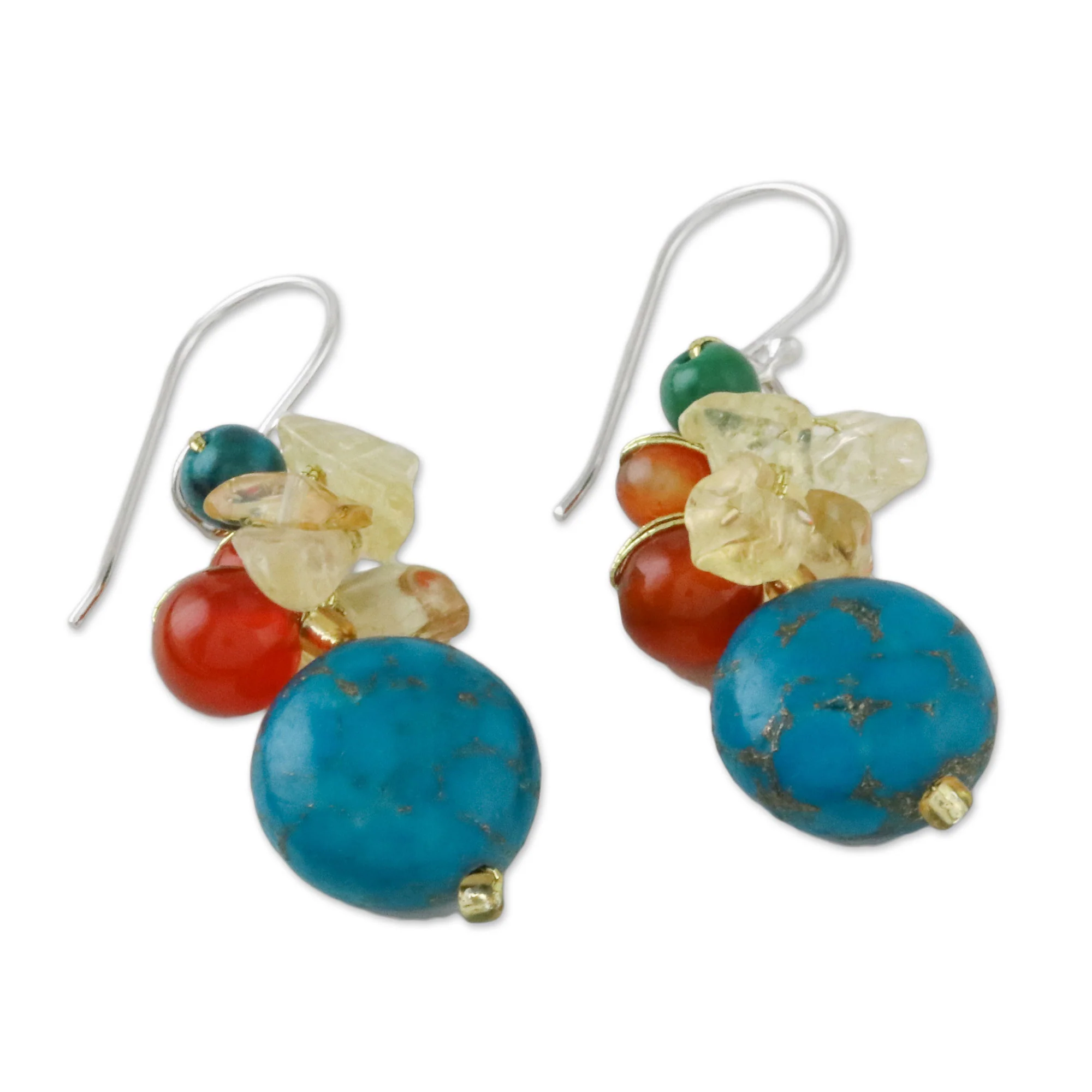 Colorful Wonder Multi-Gemstone & Silver Earrings - Image 5
