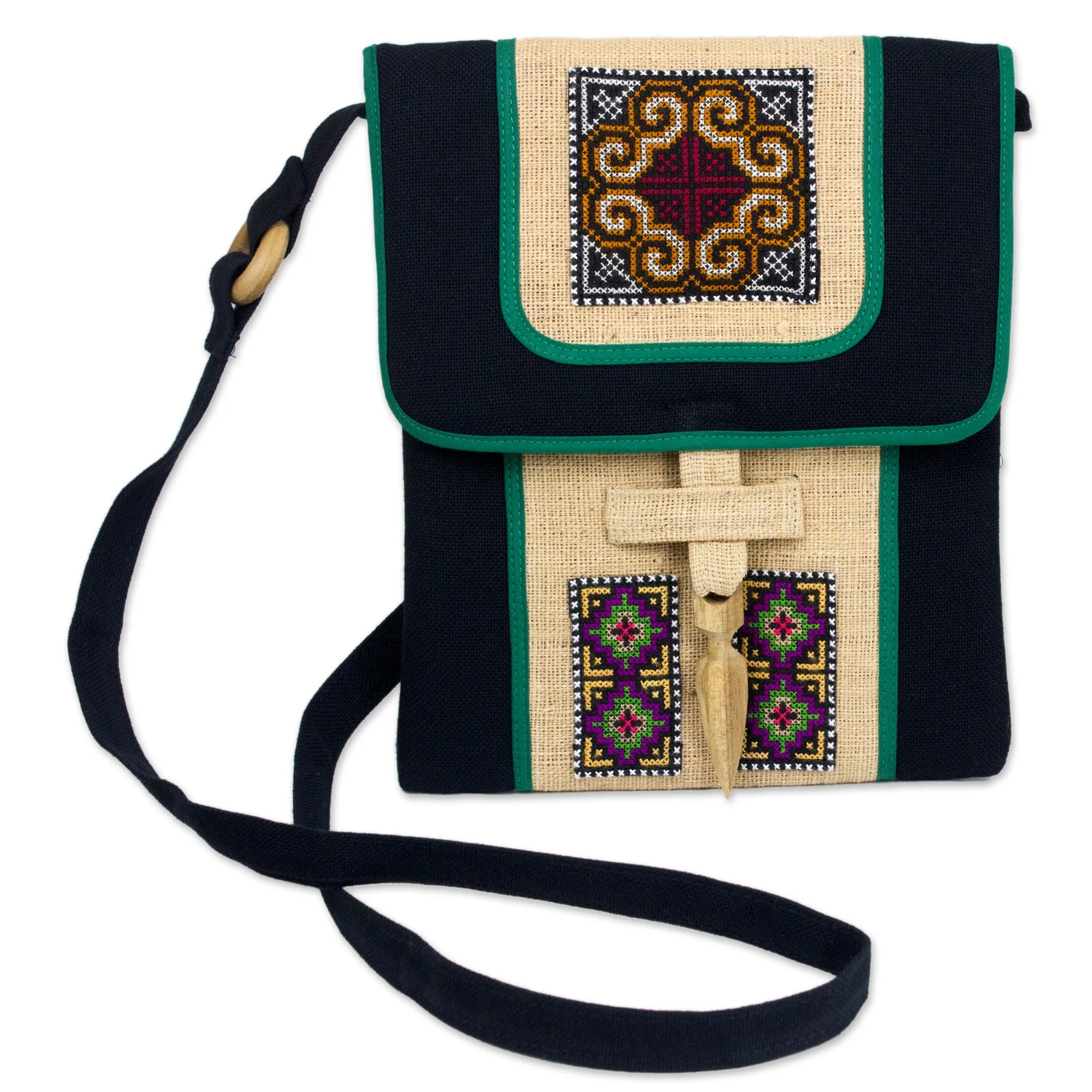 Colors of the Night Hemp Shoulder Bag - Image 2