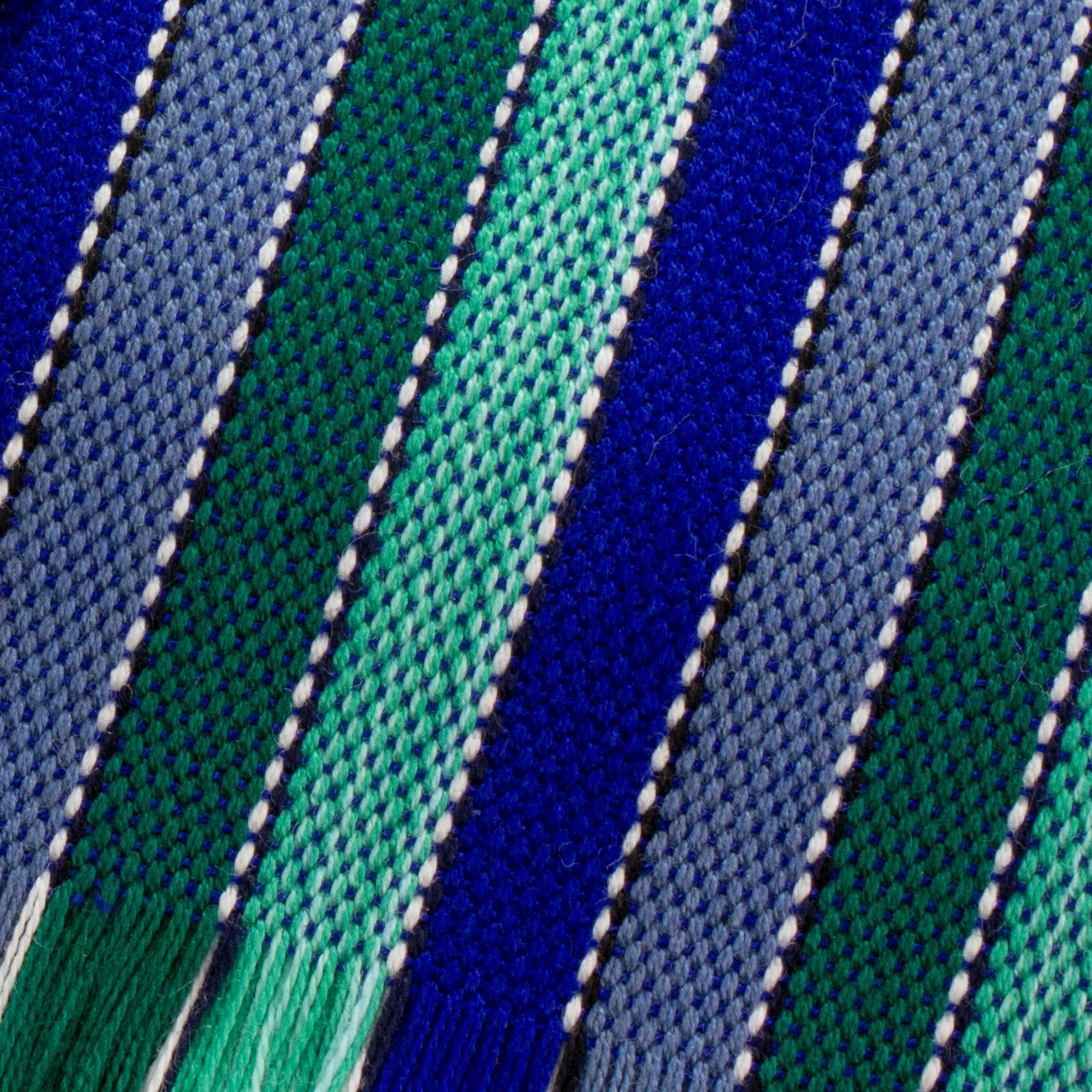 Colors of the Sea Set of Six Striped Cotton Placemats in Blue from Guatemala - Image 5