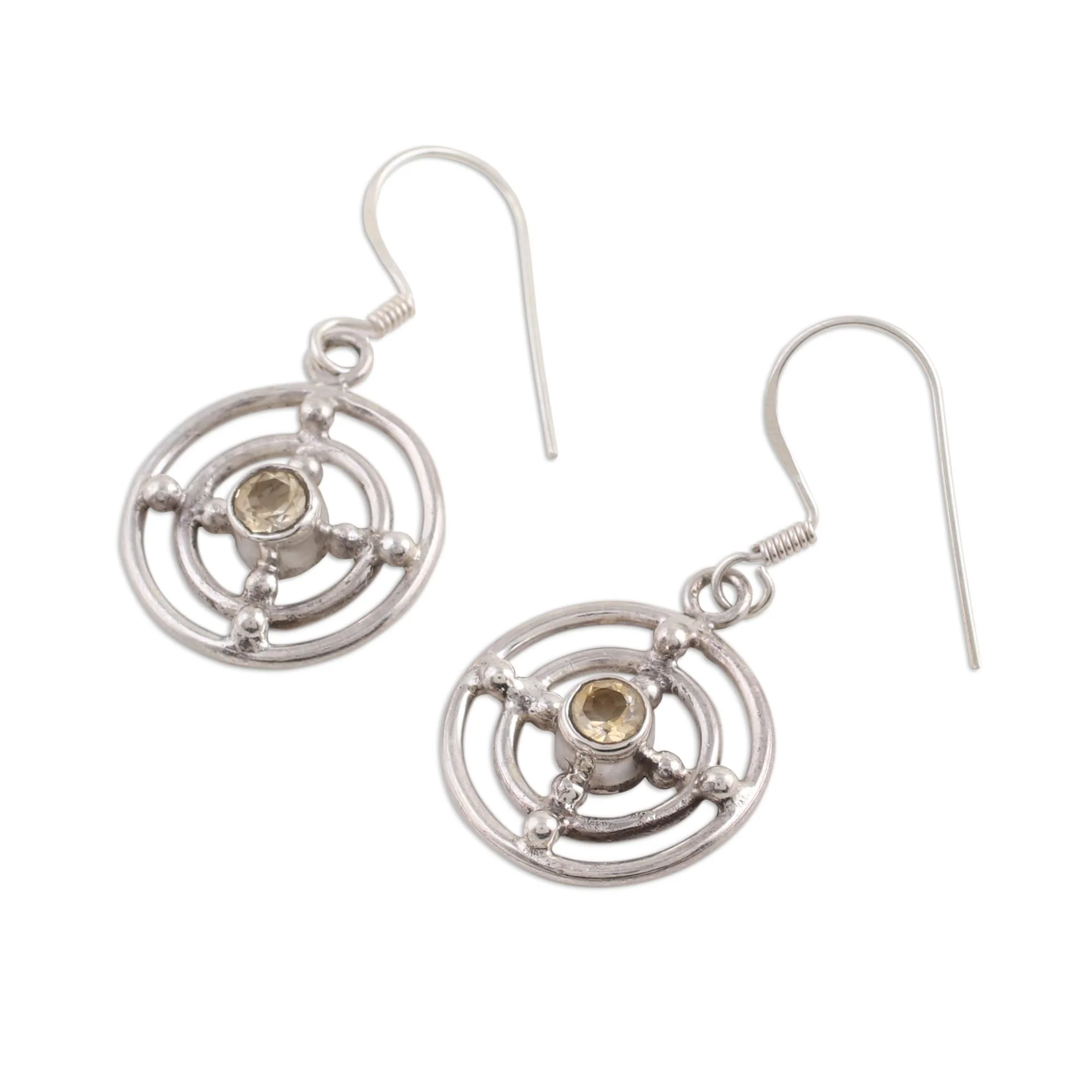 Concentric Galaxy Citrine dangle earrings - Image 4