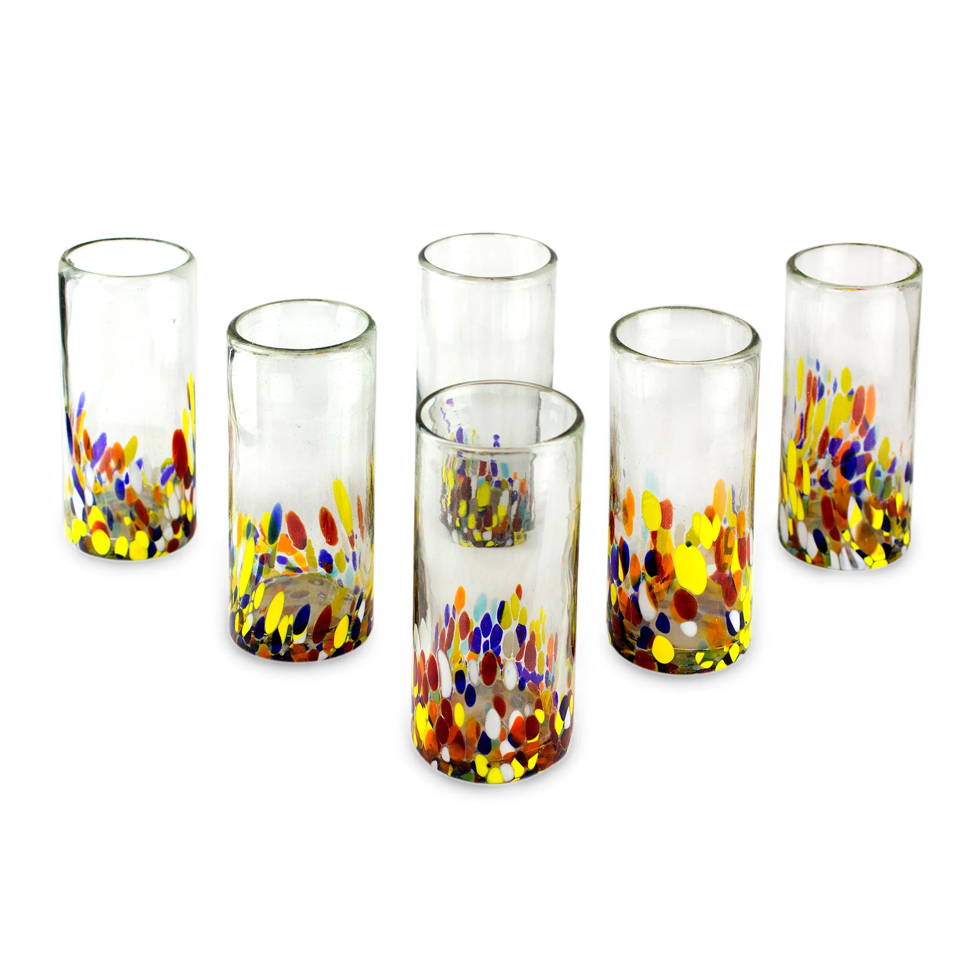 Confetti Colorful Handblown Glass Highball Cocktail (Set of 6) - Image 5