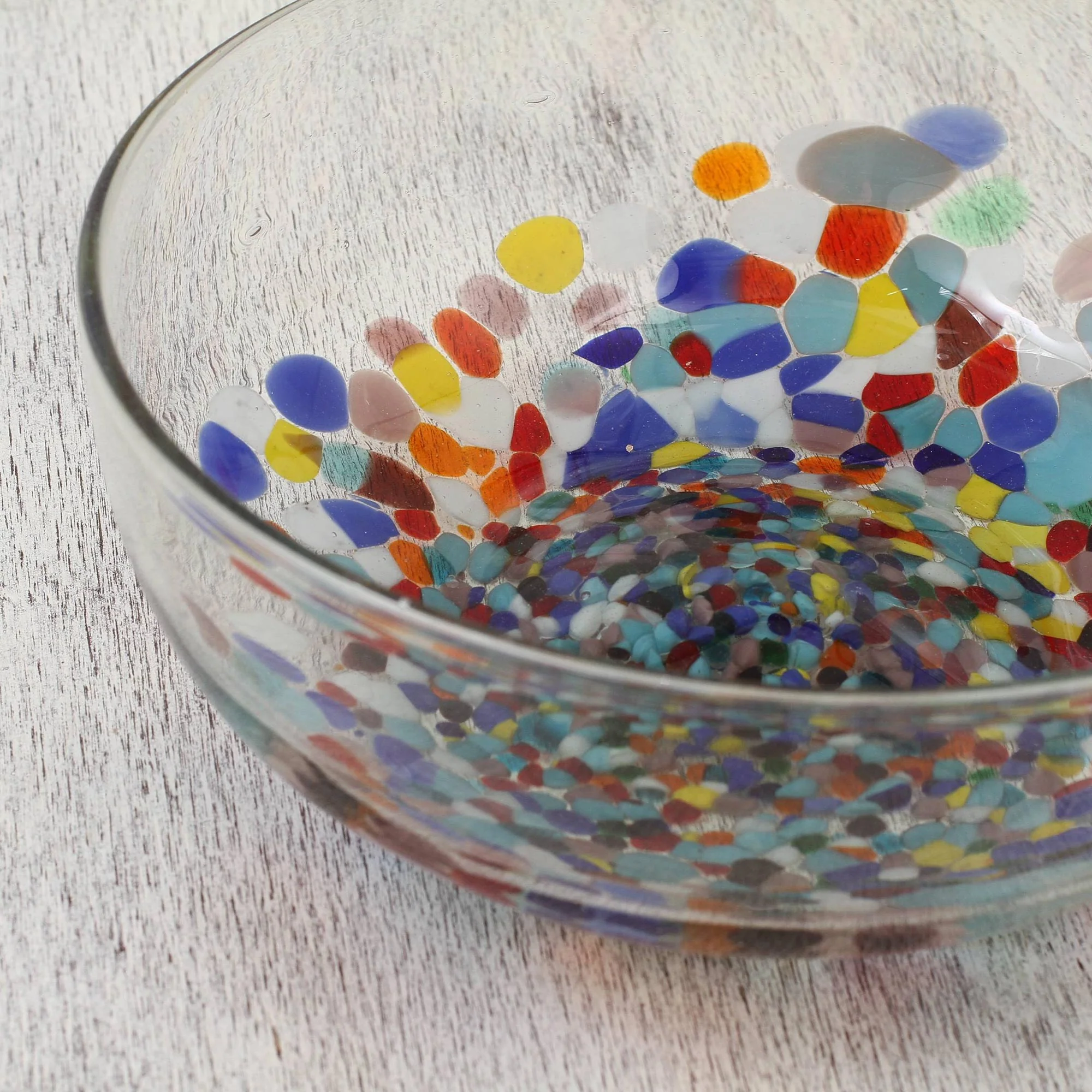 Confetti Festival Colorful Hand Blown Glass Bowl for Serving or Salads - Image 5
