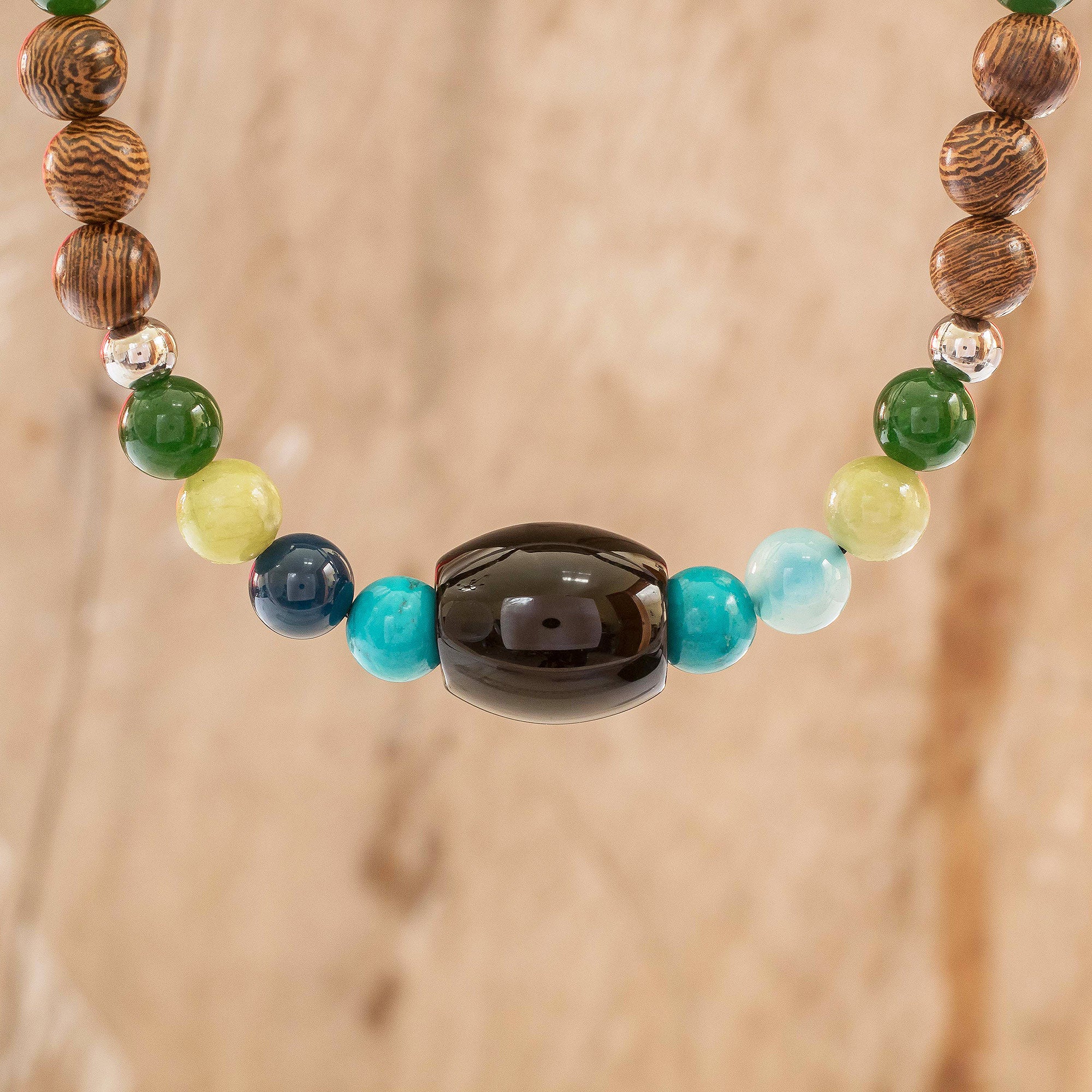 Corcovado Color Mixed Beaded Necklace from Costa Rica - Image 3