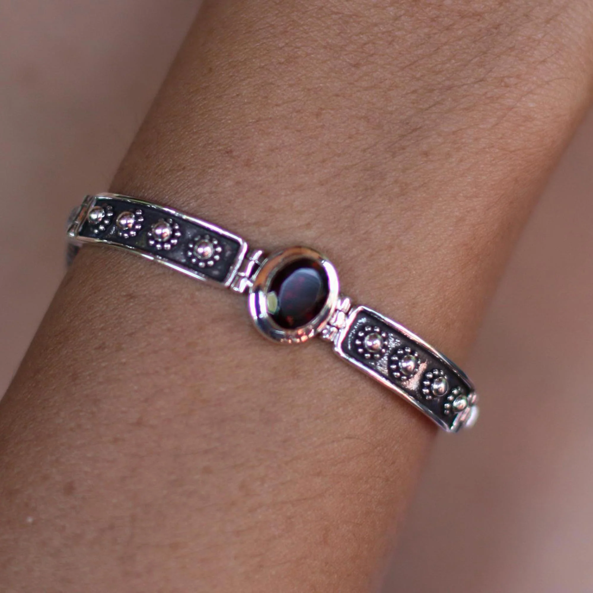 Cosmic Story Sterling Silver Garnet Bracelet - Image 3
