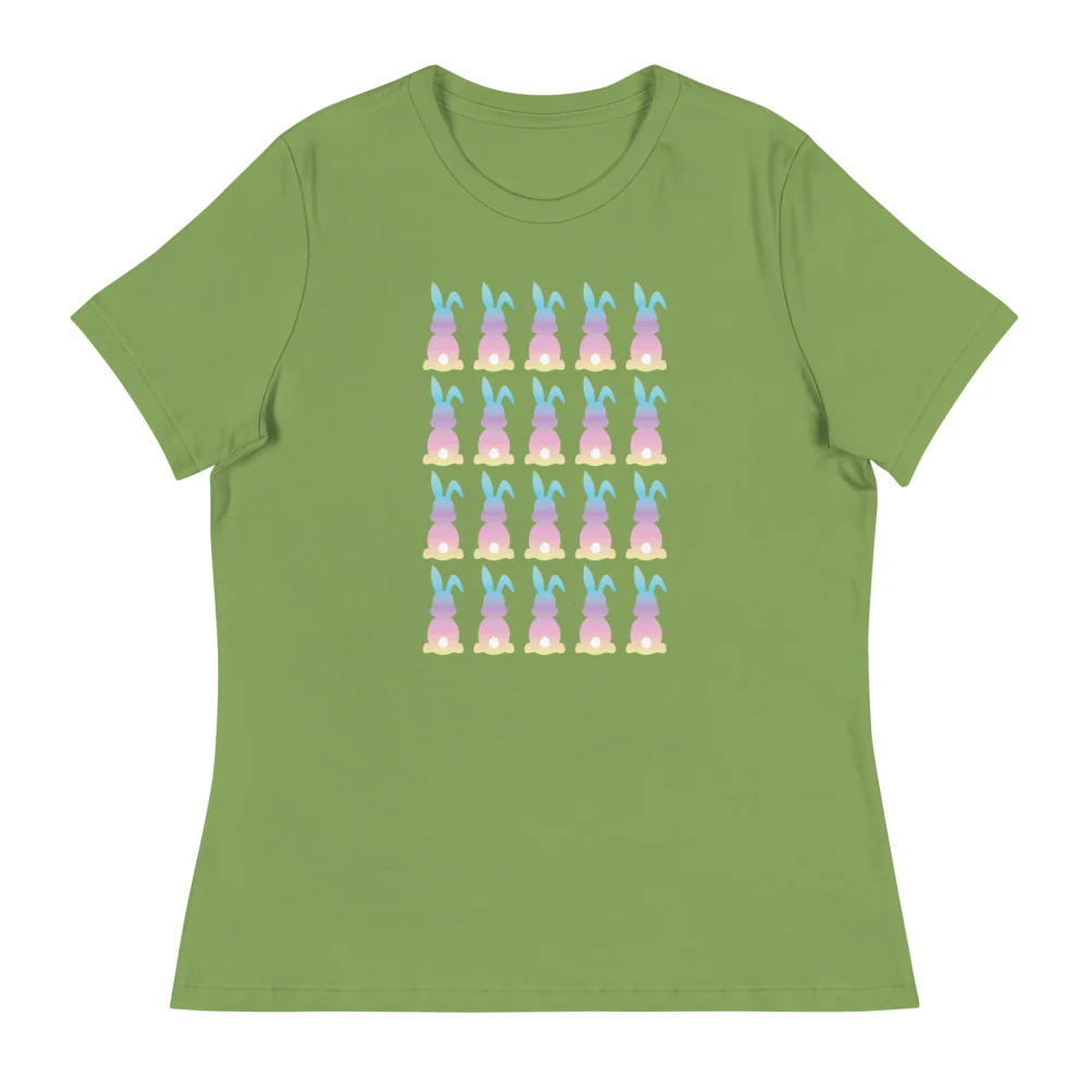 Cotton Candy Colored Bunny Women's Relaxed T-Shirt - Image 4