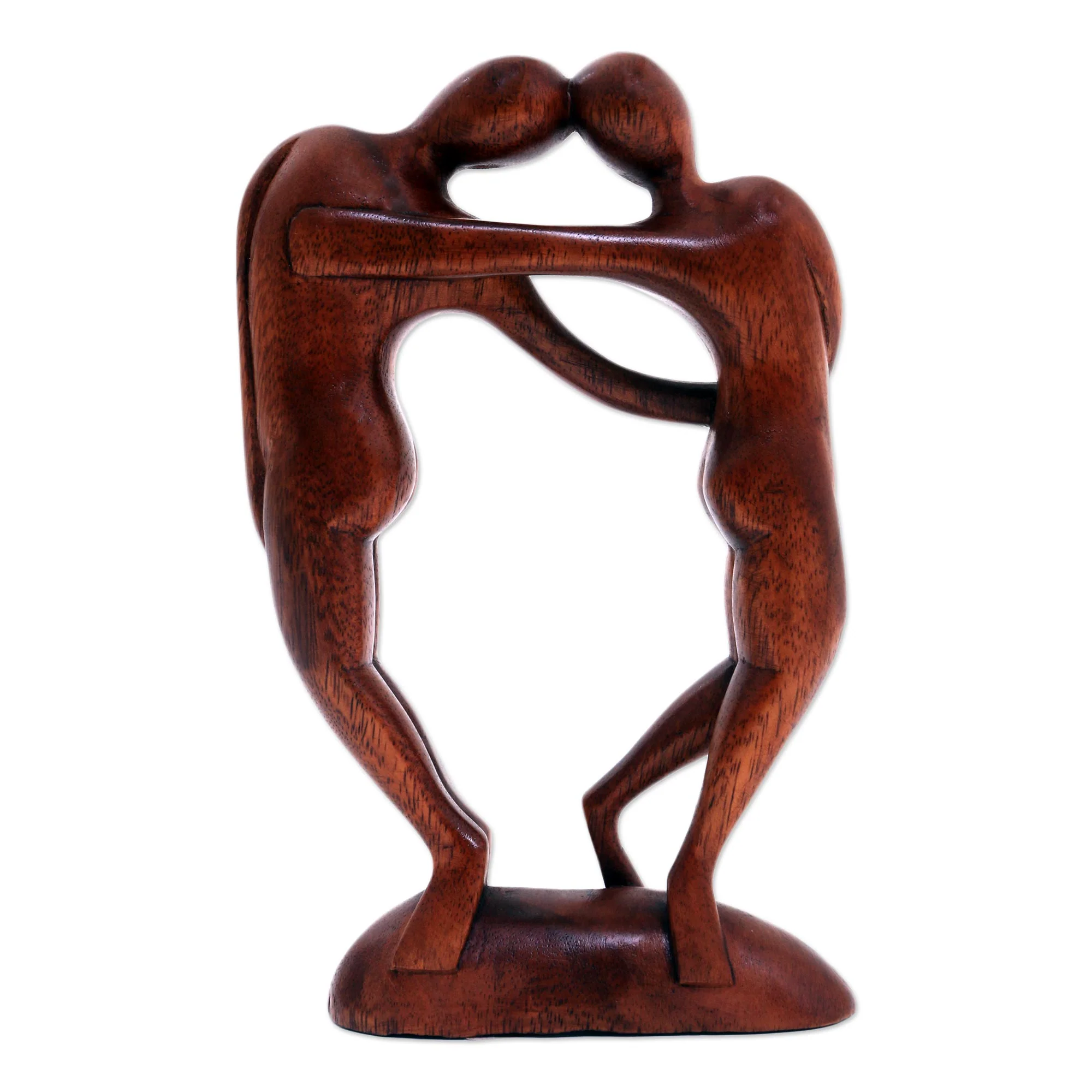 Couple In Love Suar Wood Sculpture - Image 4
