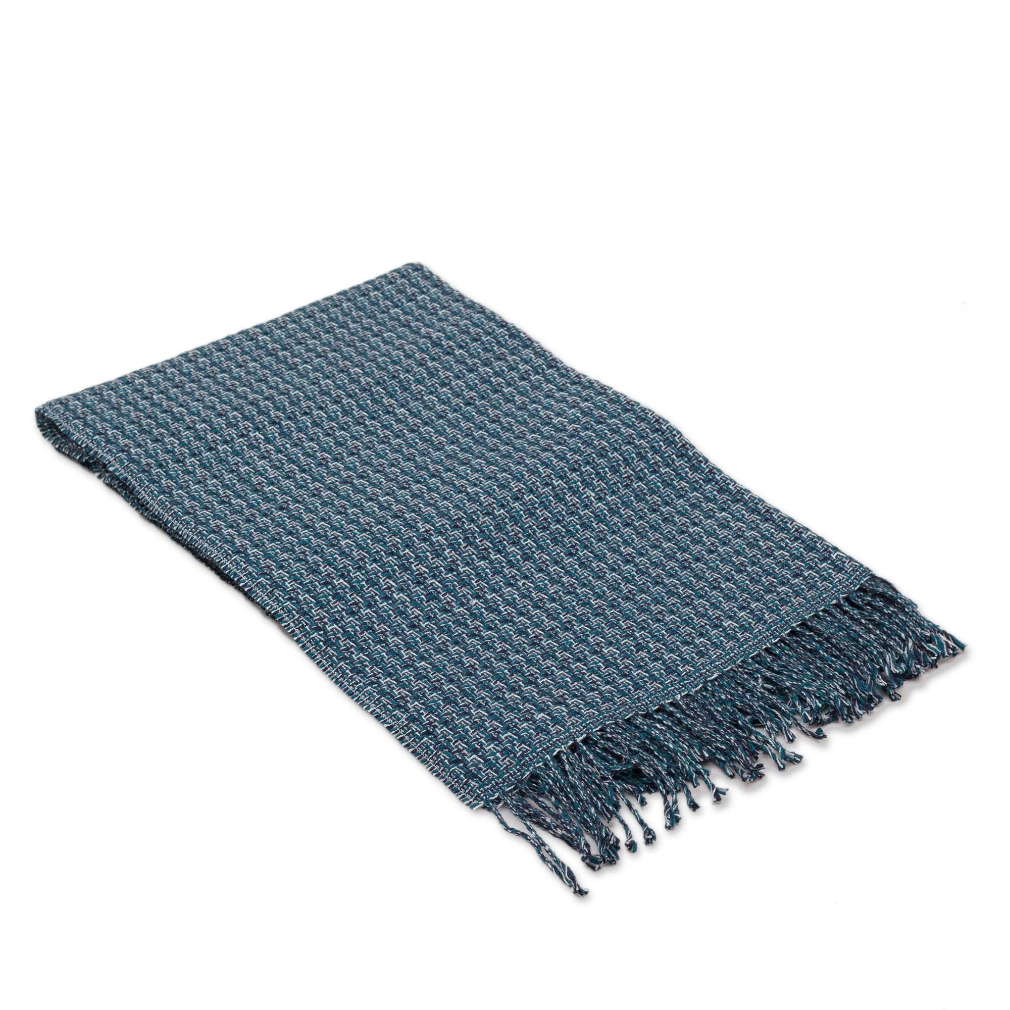 Cozy Combination Patterned Alpaca Blend Throw in Slate from Peru - Image 2