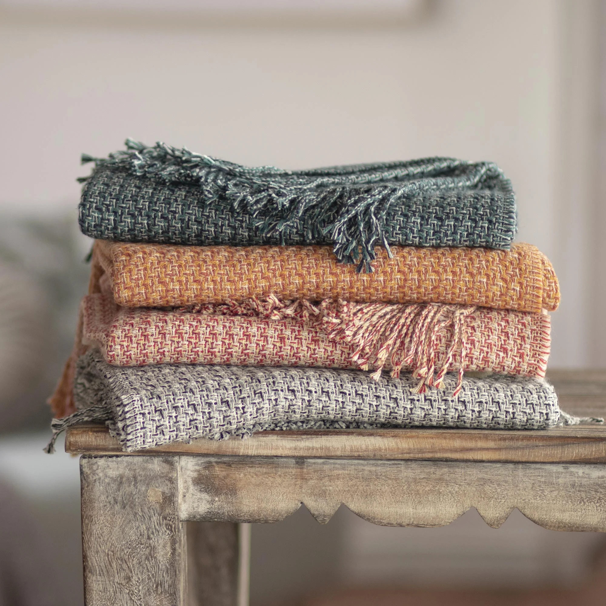 Cozy Combination Patterned Alpaca Blend Throw in Slate from Peru - Image 3