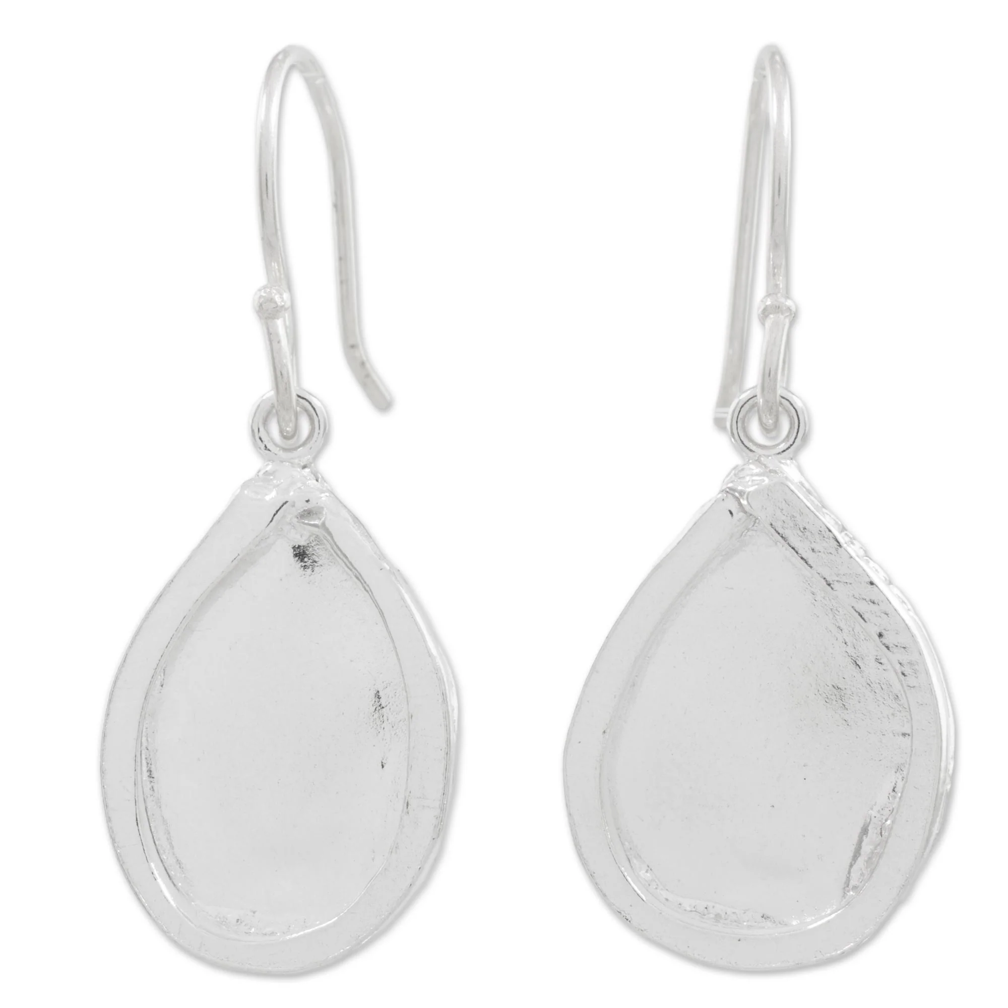 Creative Drops Fine Silver Droplet Dangle Earrings from Guatemala - Image 2
