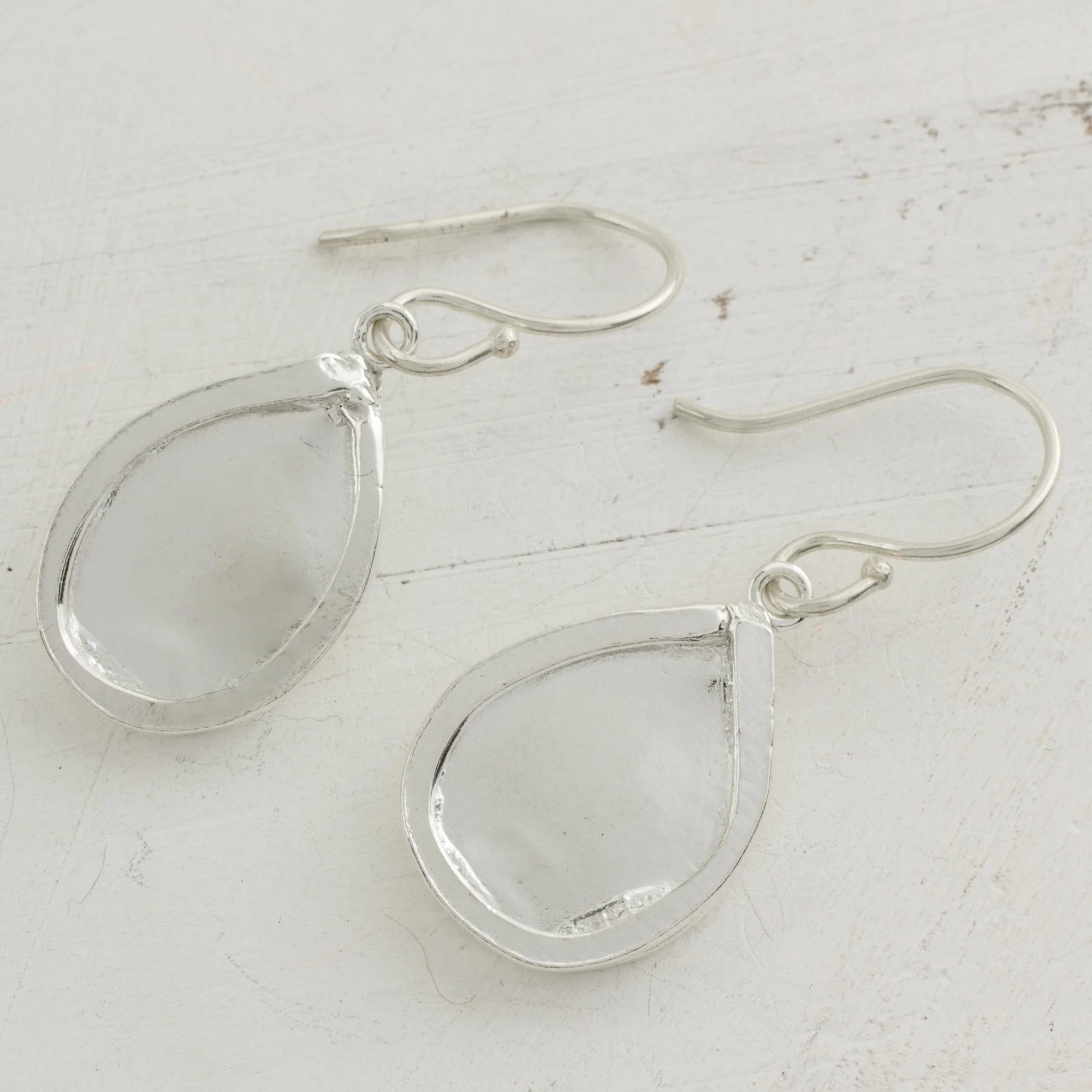 Creative Drops Fine Silver Droplet Dangle Earrings from Guatemala - Image 3