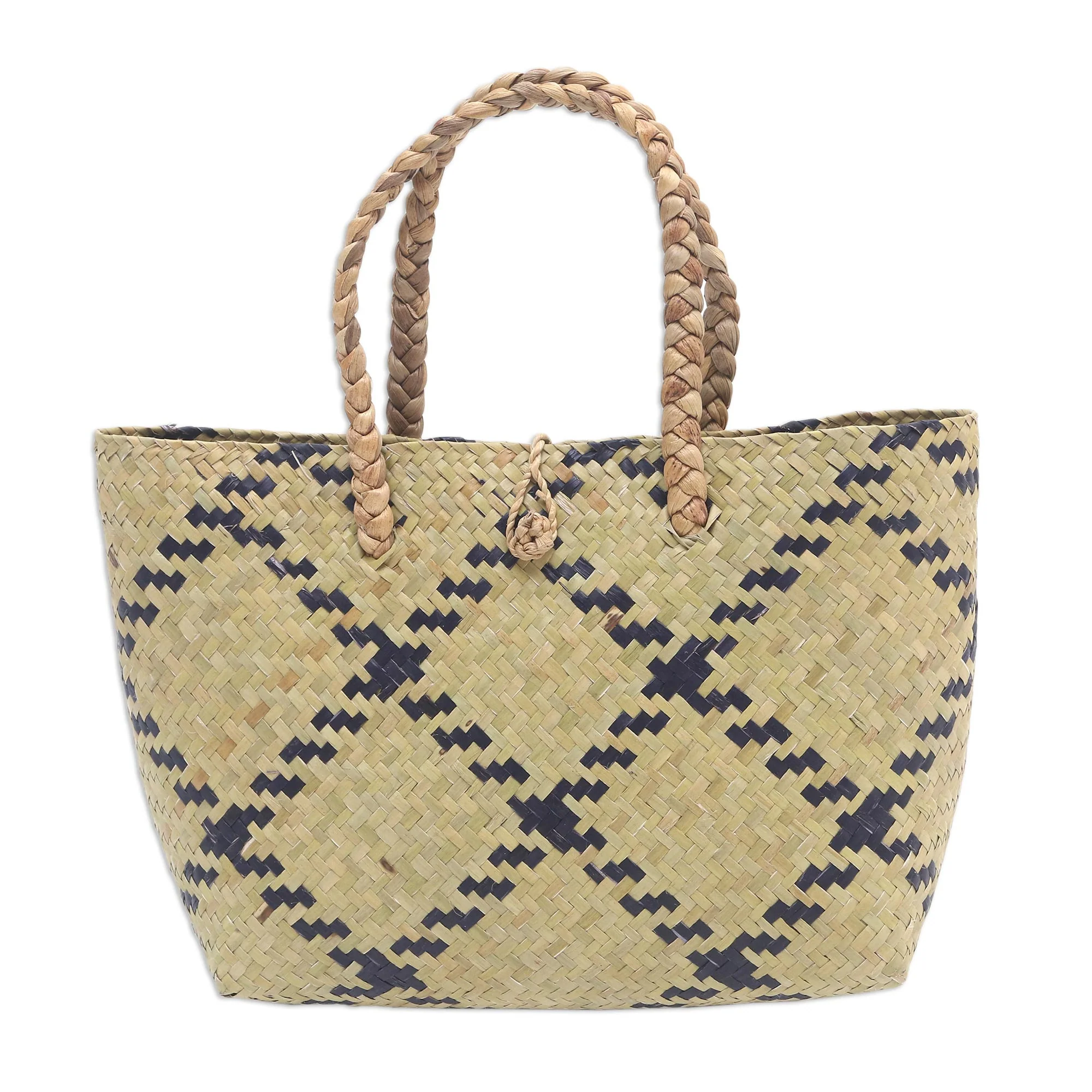 Creative Walk Hand Made Natural Fiber Tote Bag - Image 2