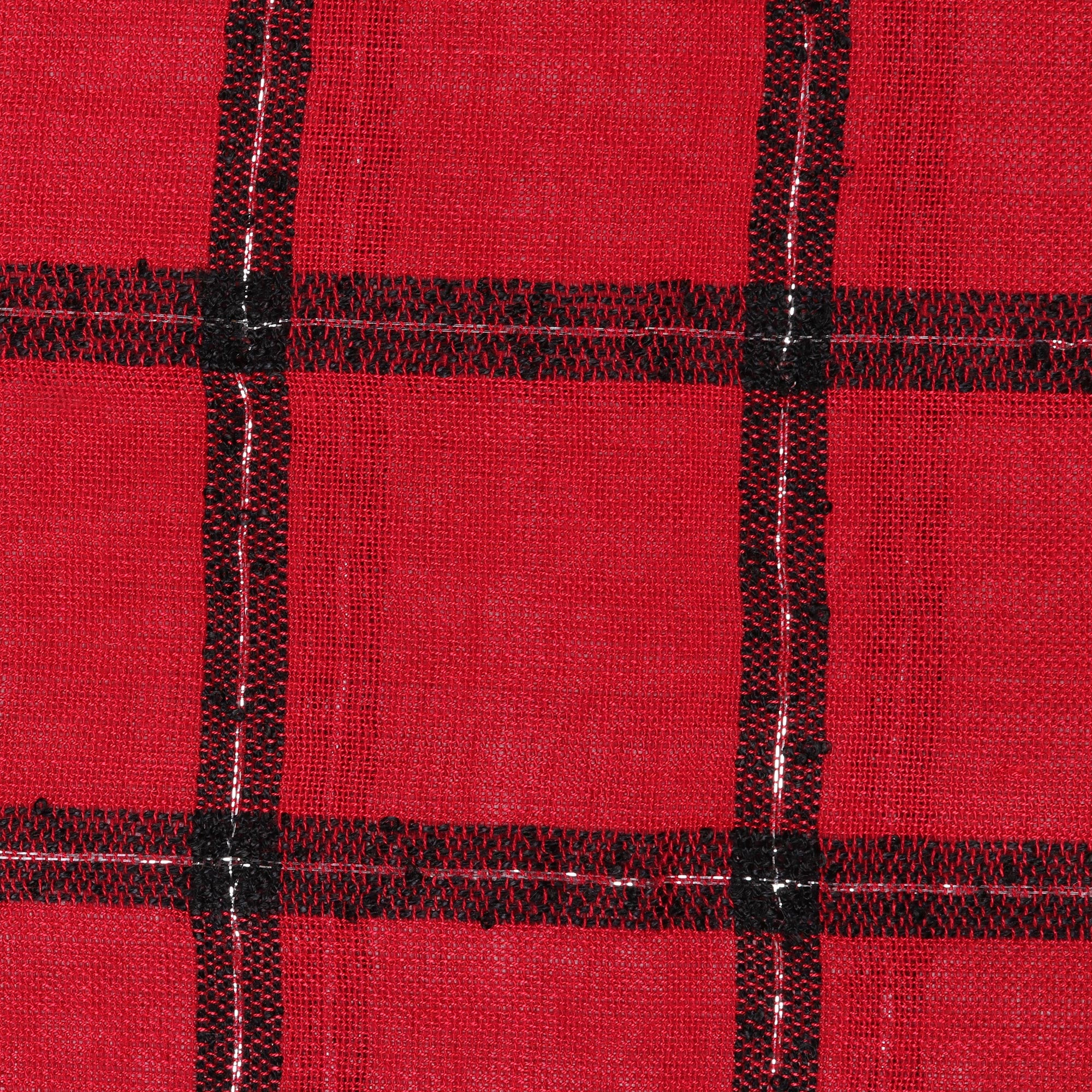 Crimson Checks Checked Viscose Blend Wrap Scarf in Crimson from India - Image 5