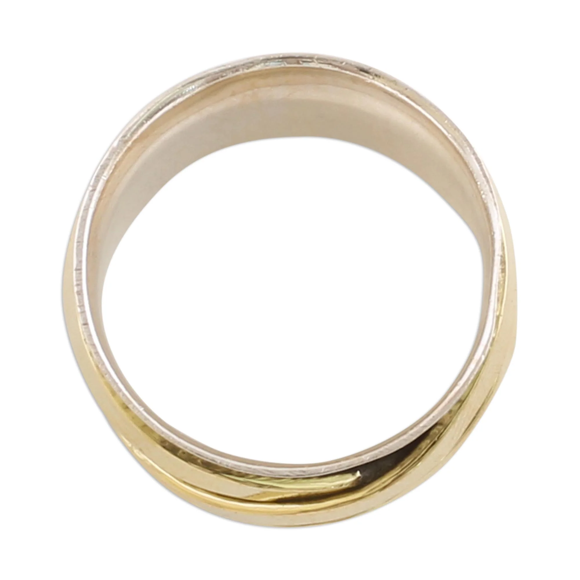 Crisscrossing Grace Silver Brass Band Ring - Image 4