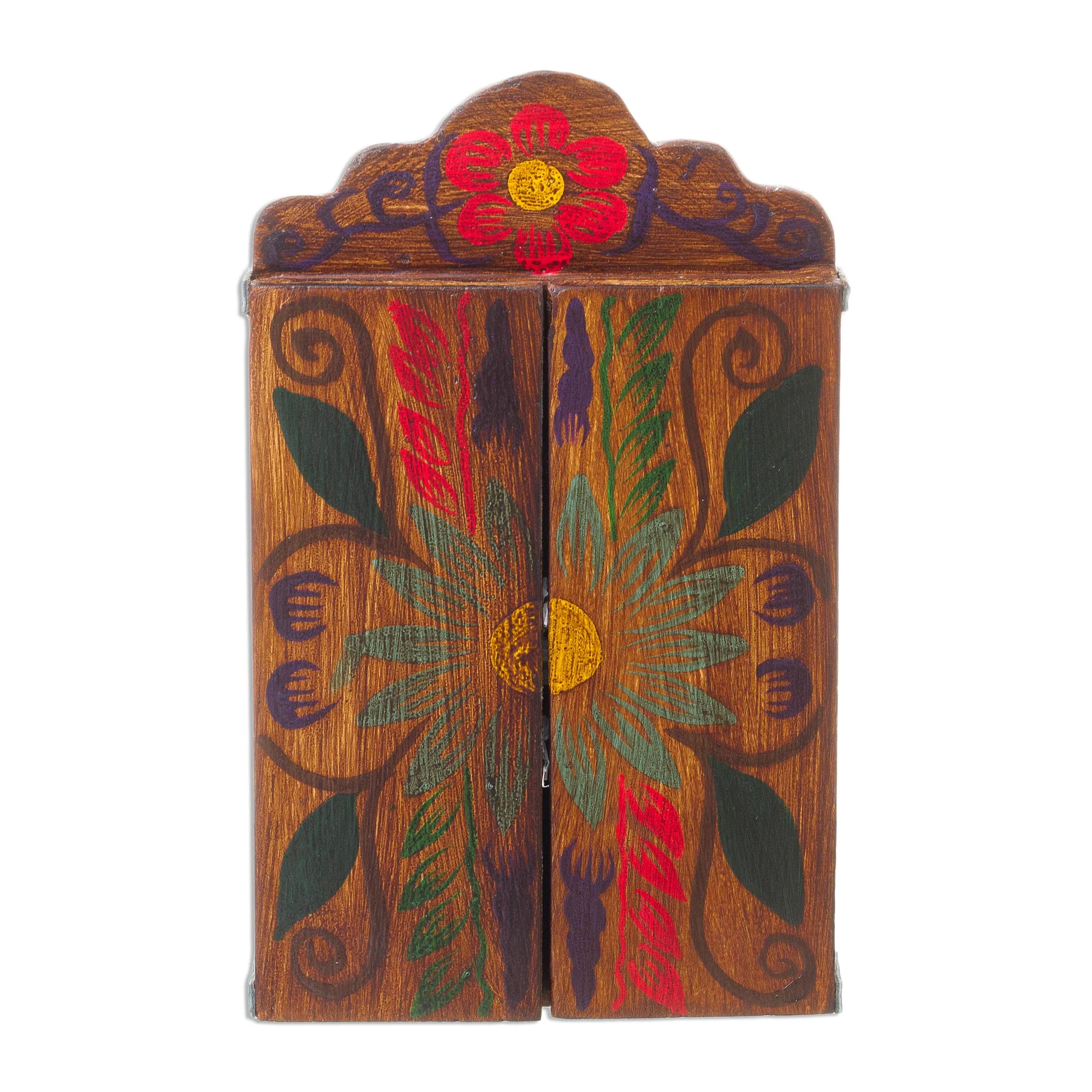 Cross of Lamentation Hand Made Religious Wood Retablo Diorama Andean Folk Art - Image 5