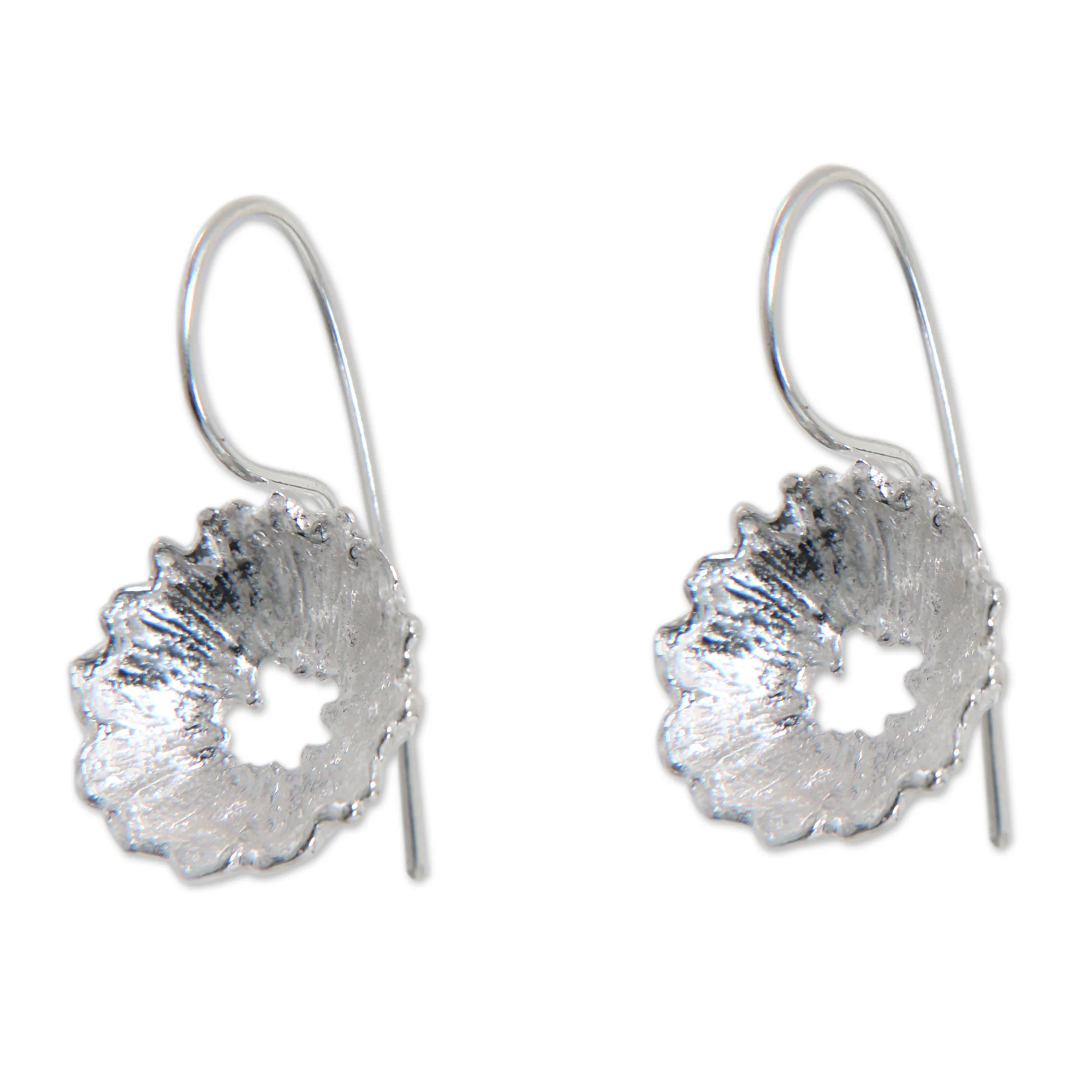 Crown Anemone Silver Drop Earrings - Image 2