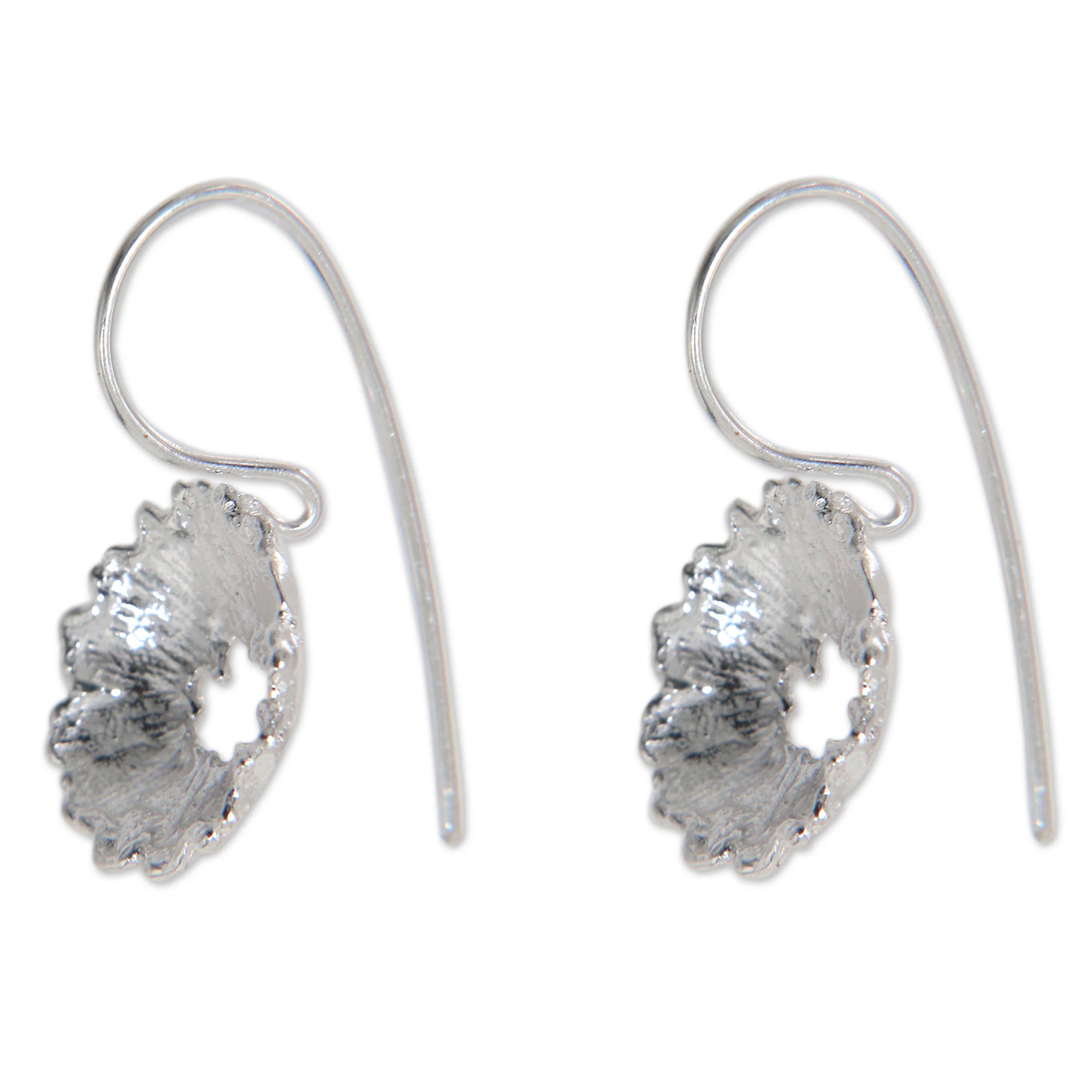 Crown Anemone Silver Drop Earrings - Image 3