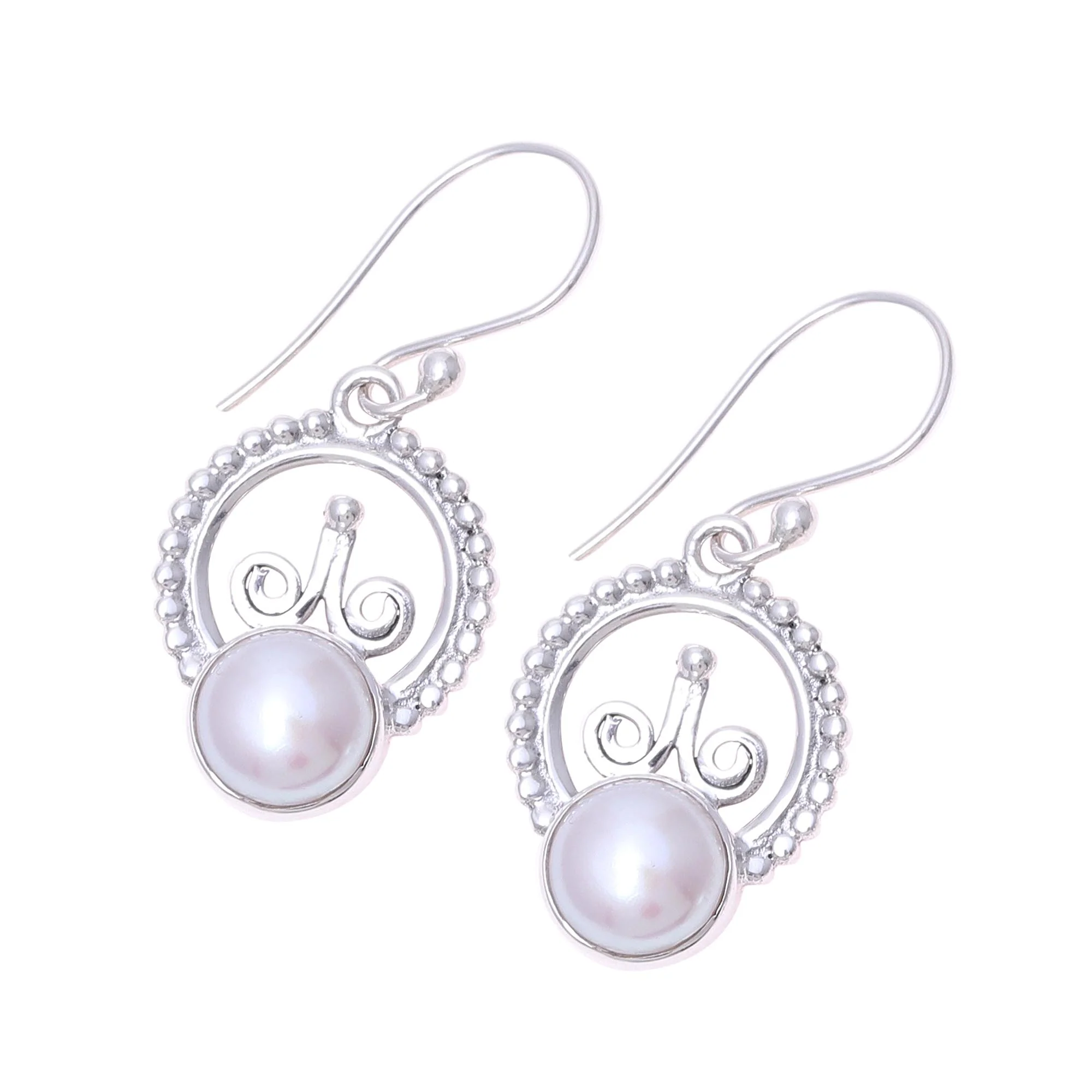 Crowned Pearl Cultured Freshwater Pearl Sterling Silver Dangle Earrings - Image 4