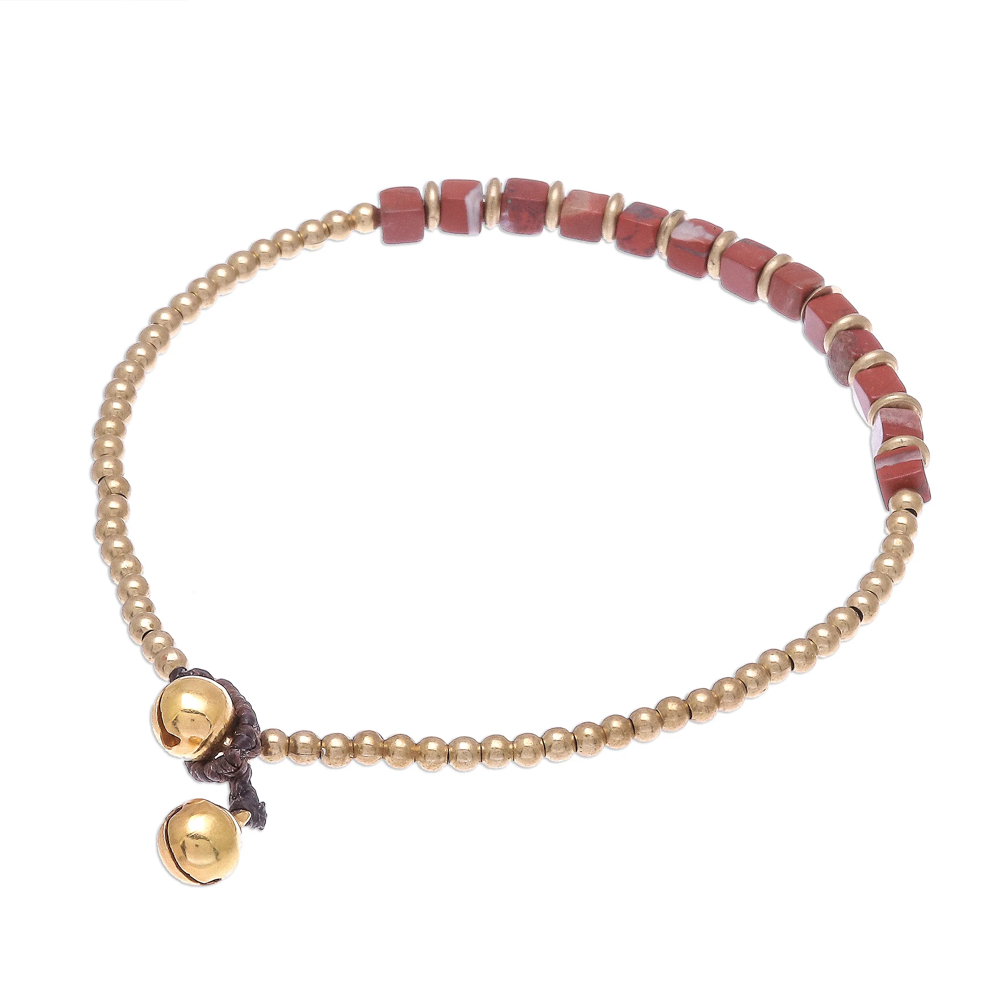 Cube Beauty Beaded Anklet with Cube Jasper from Thailand - Image 4