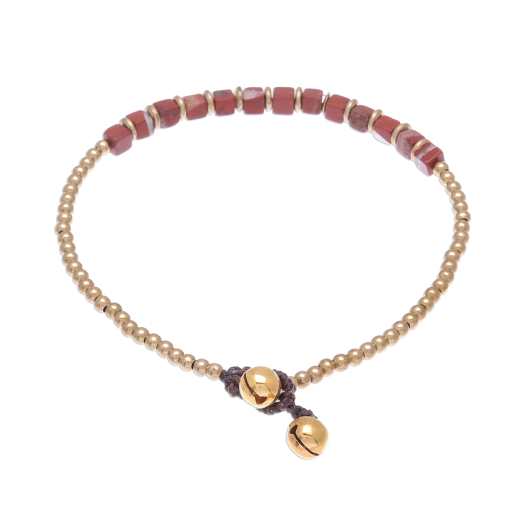 Cube Beauty Beaded Anklet with Cube Jasper from Thailand - Image 5