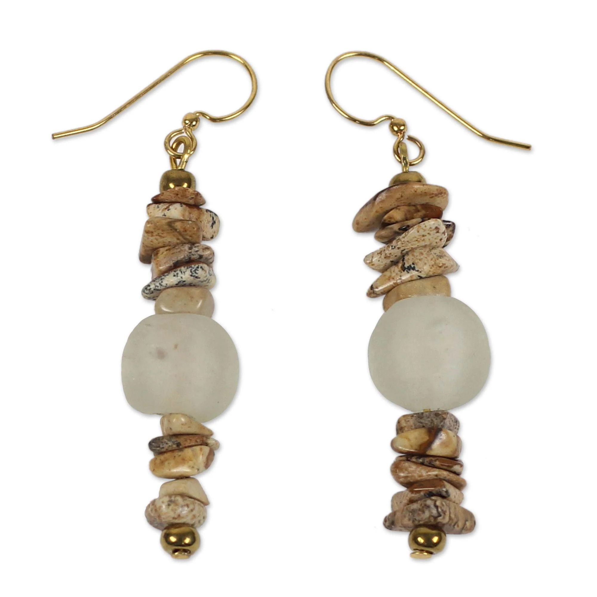 Currency Handcrafted African Agate Earrings - Image 2