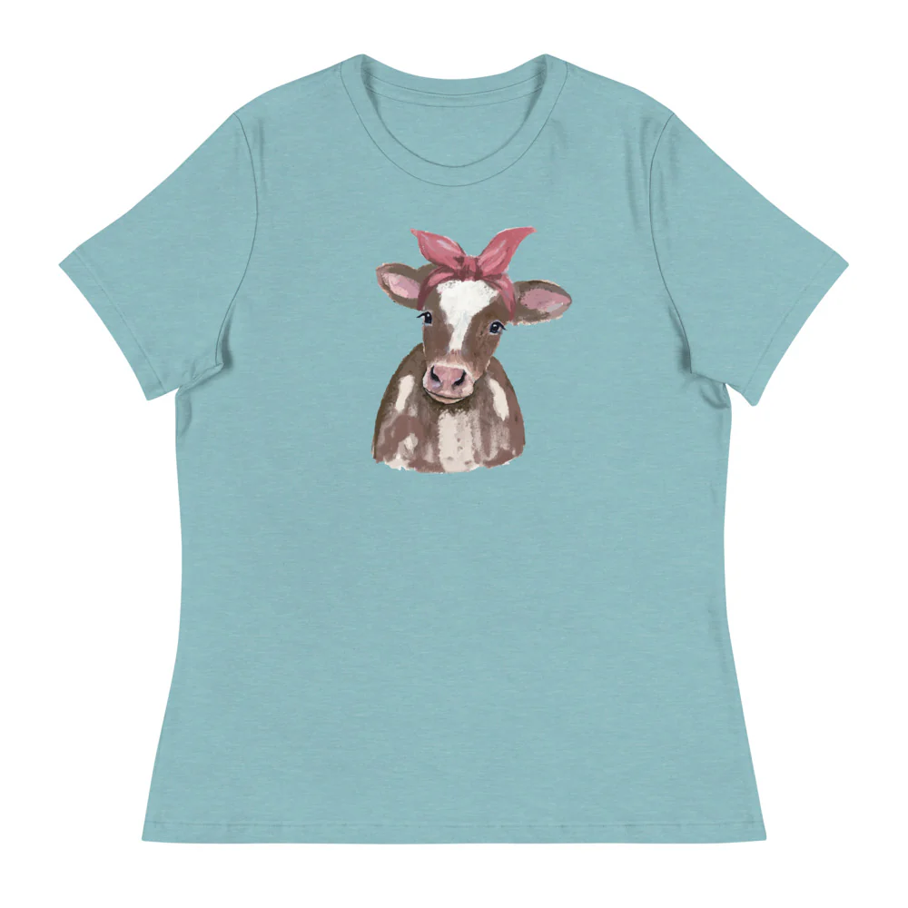 Cute Cow Women's Relaxed T-Shirt - Image 5