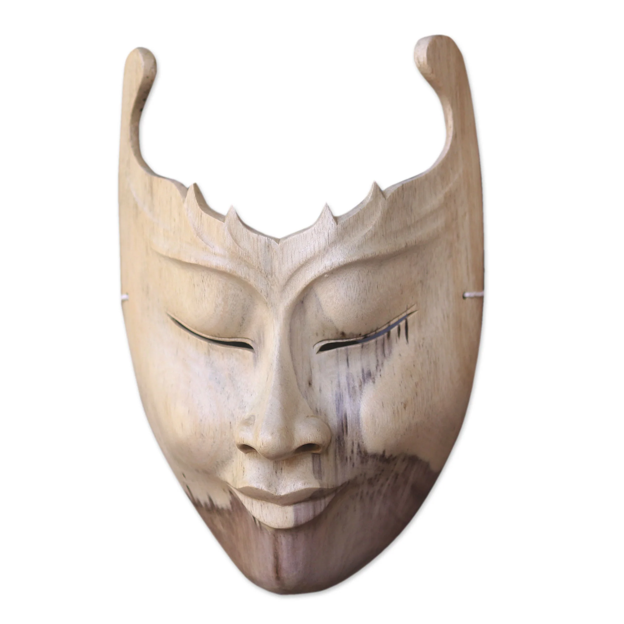 Cutout Modern Hibiscus Wood Mask - Image 2