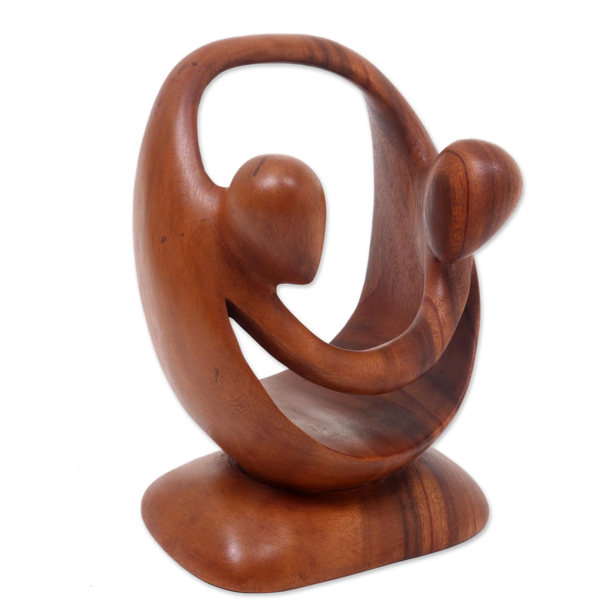 Cycle of Love Suar Wood Romantic Sculpture - Image 2