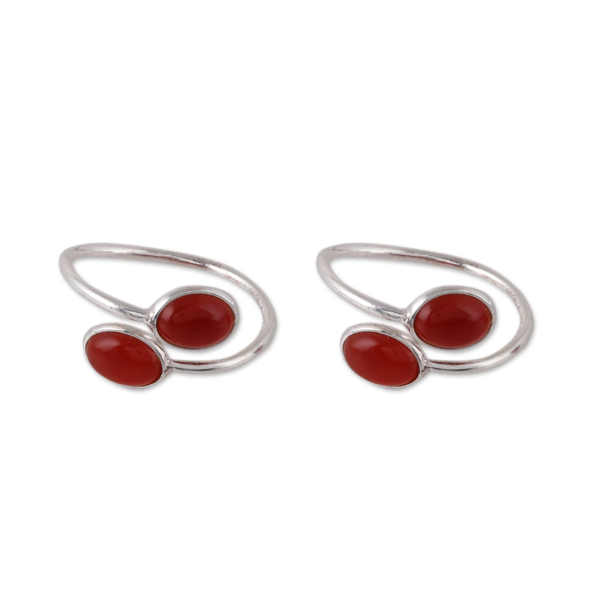 Dainty Ovals Oval Carnelian Toe Rings from india - Image 2