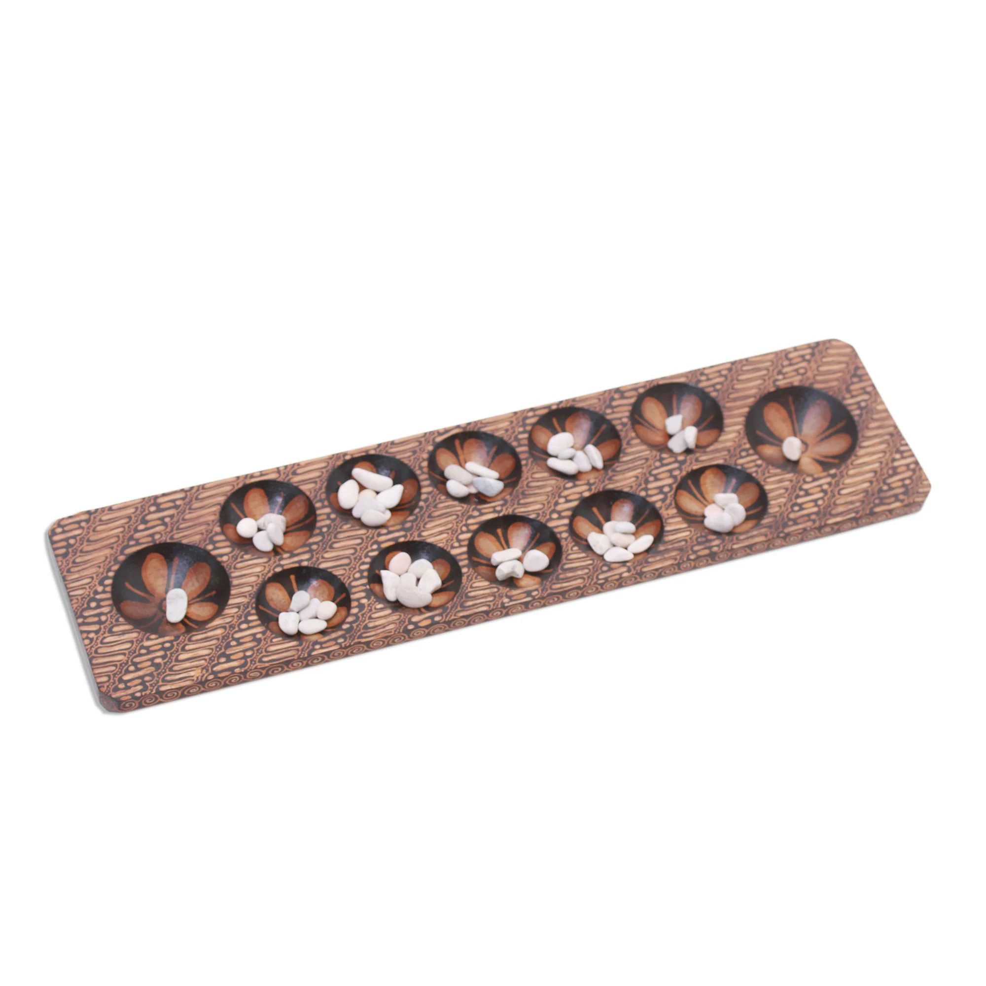 Dakon Batik Wood and Stone Dakon Board Game from Java - Image 5
