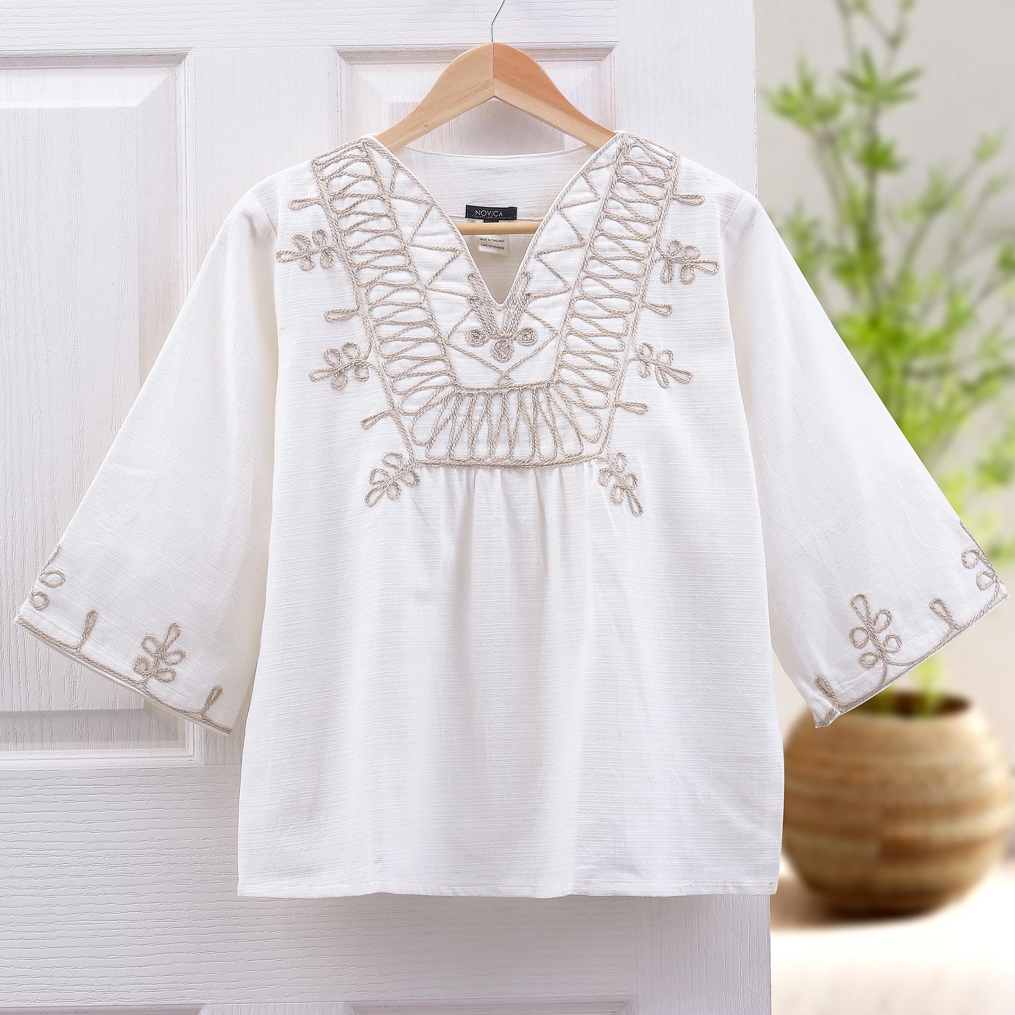 Dance Hand Made Embroidered Cotton Blouse