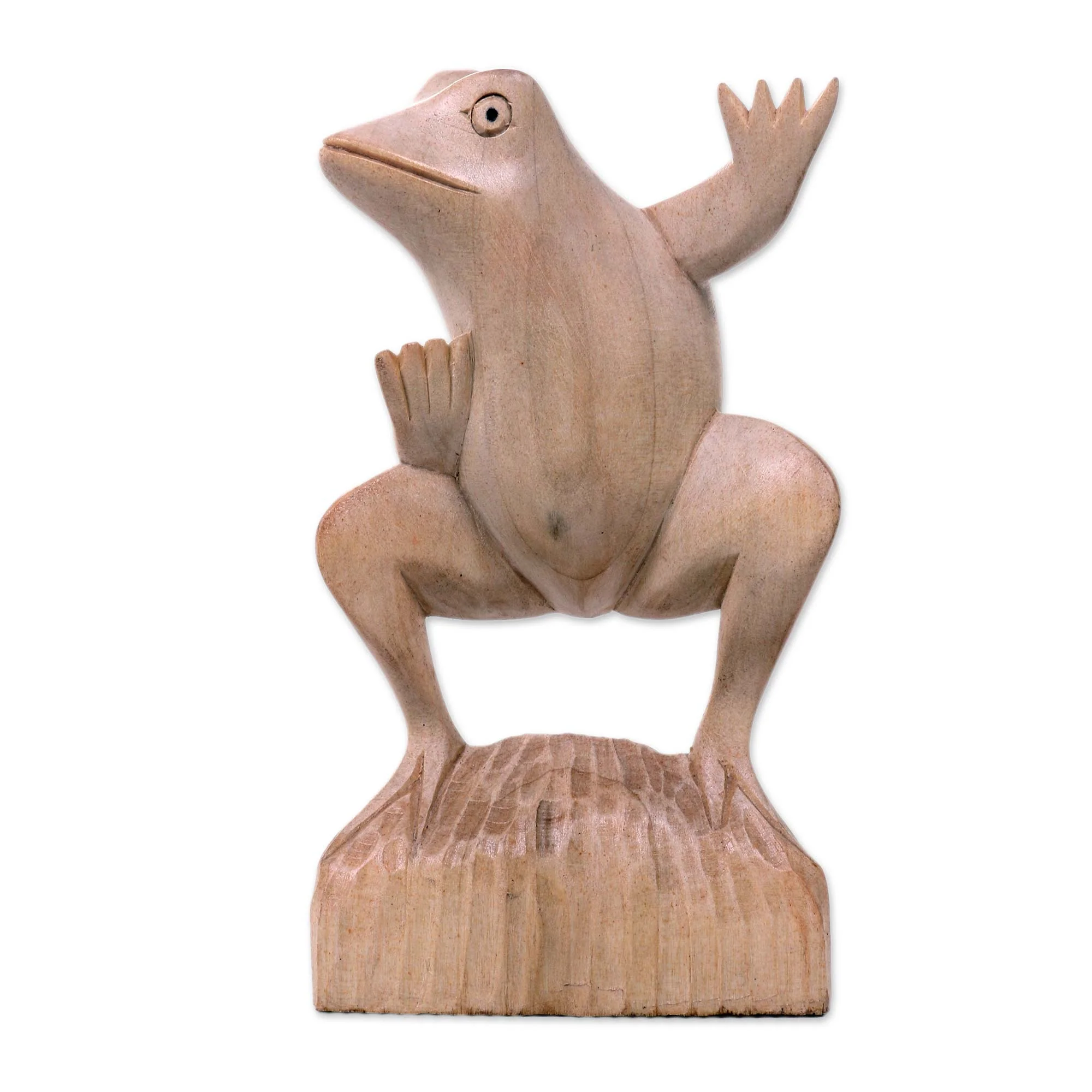 Dancing Frog Whimsical Artisan Carved Balinese Dancing Frog - Image 2