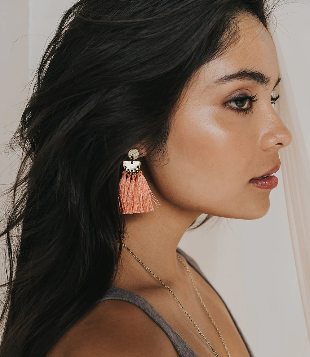 Danu Earrings - Lush Coral - Image 3