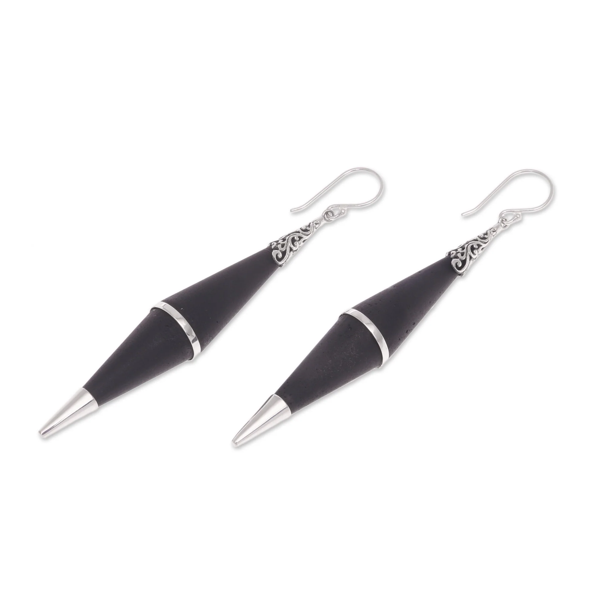 Dark Shards Sterling Silver Dangle Earrings - Image 4