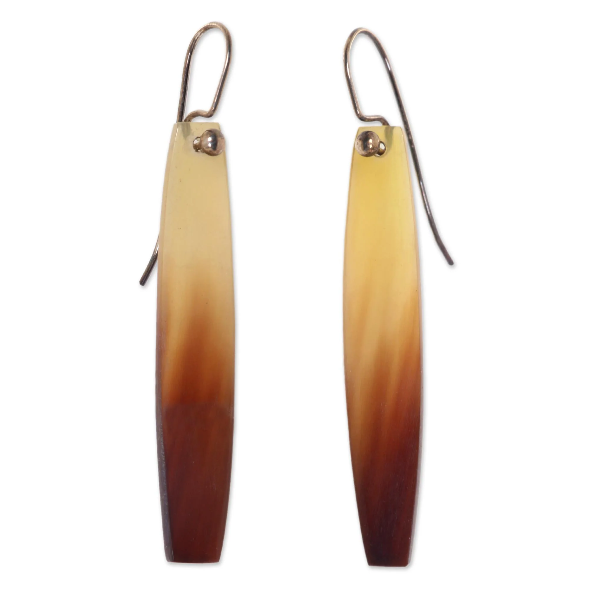 Dawn to Dusk Handcrafted Horn Dangle Earrings - Image 2