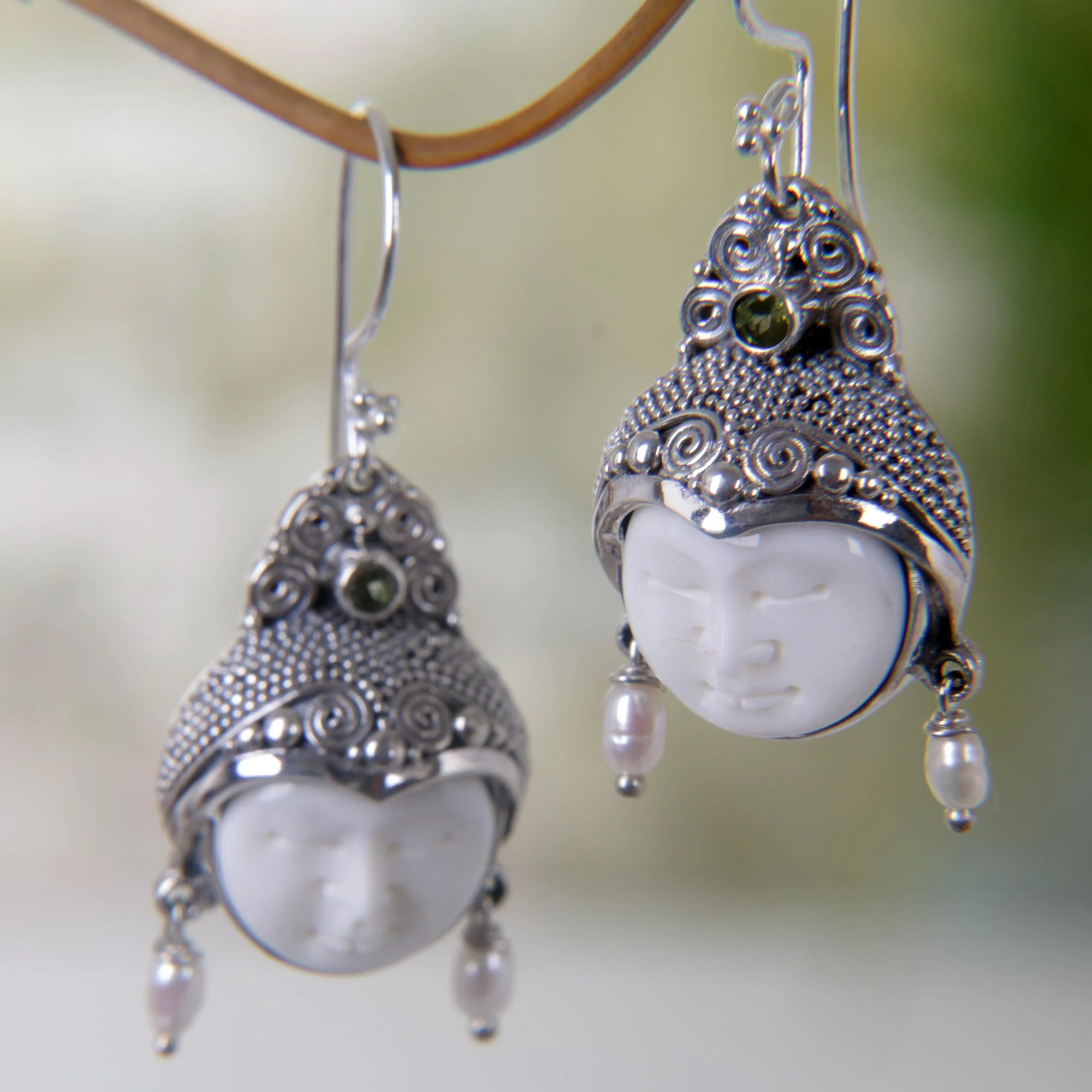 Day Dreamers Cow Bone & Gemstone Earrings - Image 3