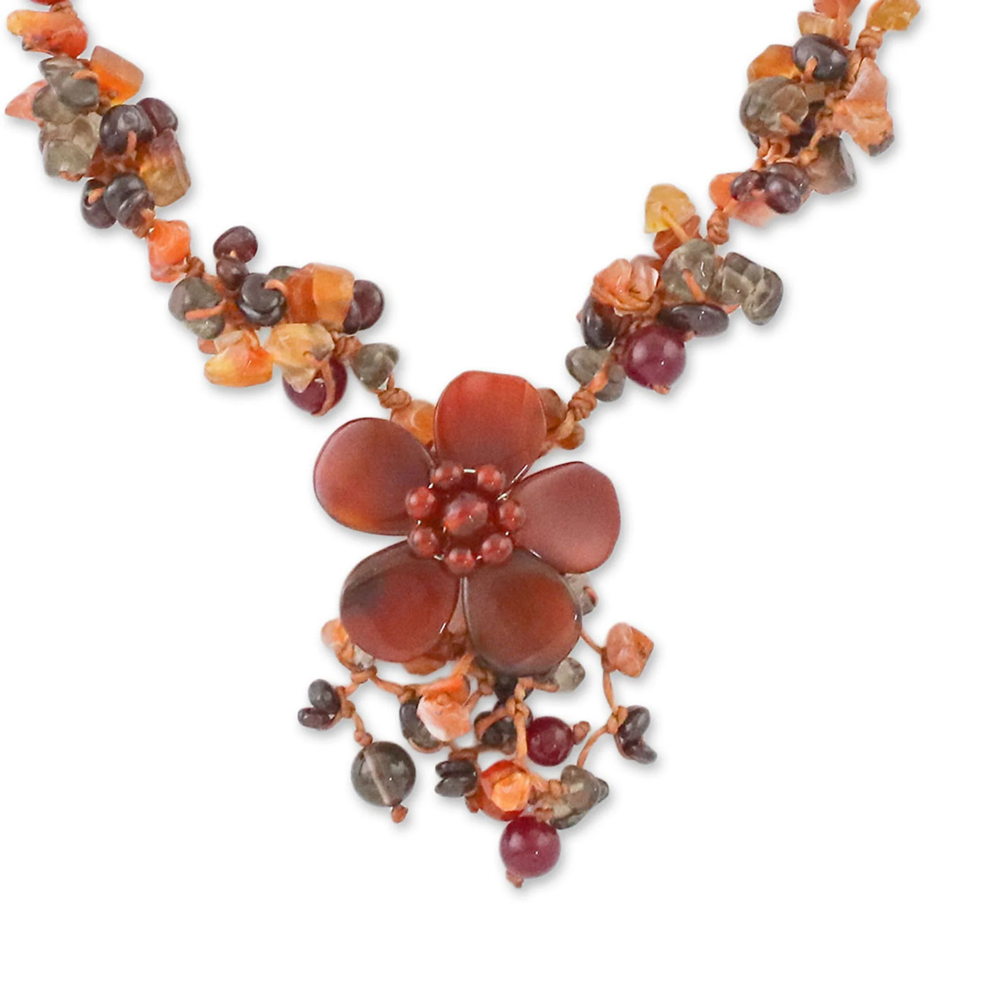 Dazzling Bloom Multi-Gem Flower Necklace - Image 4