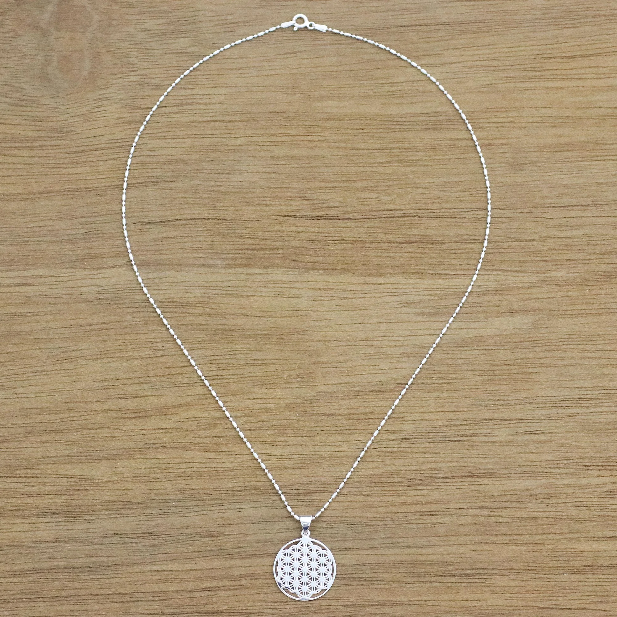 Dazzling Circle Sterling Silver Circular Pendant Necklace form Thailand - Image 3