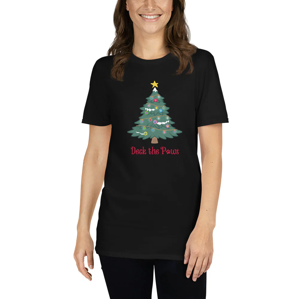 Deck The Paws Christmas Tree T-Shirt - Image 2