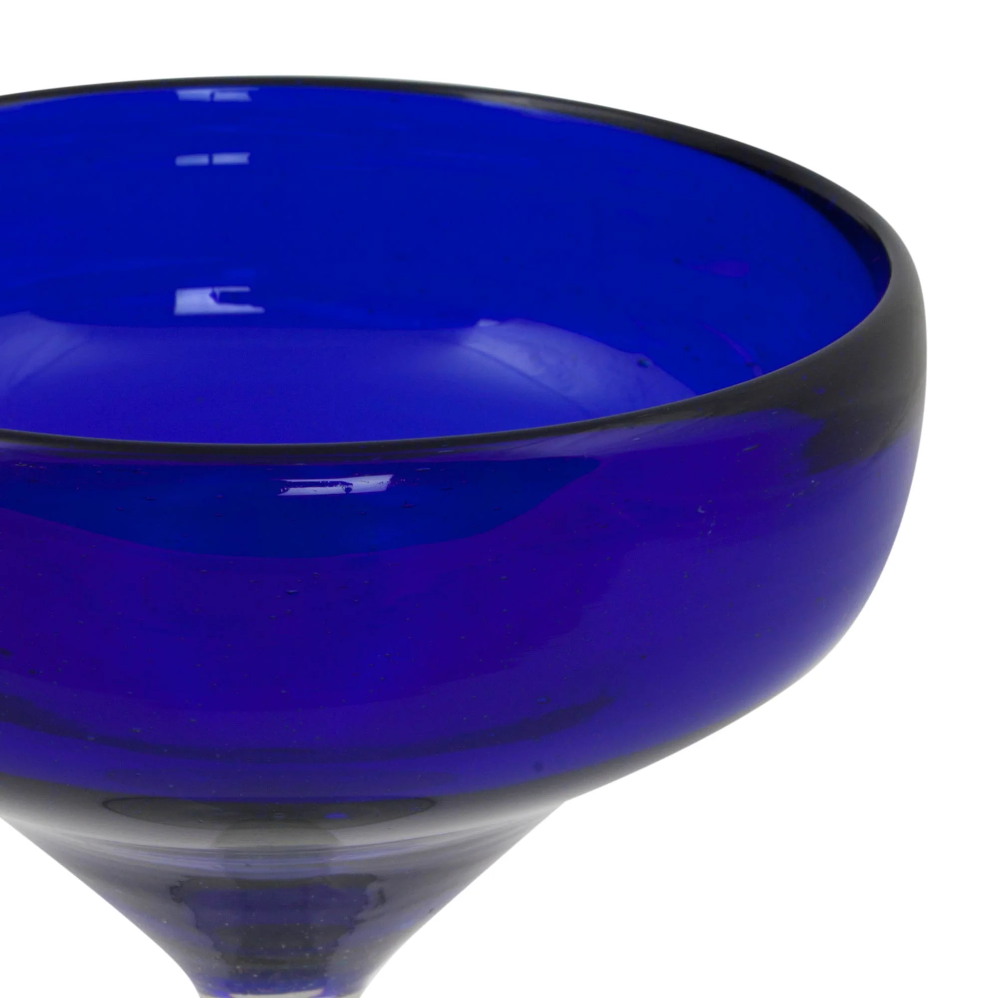 Deep Blue Eco Recycled Handcrafted Handblown Glass Margarita Set - Image 3