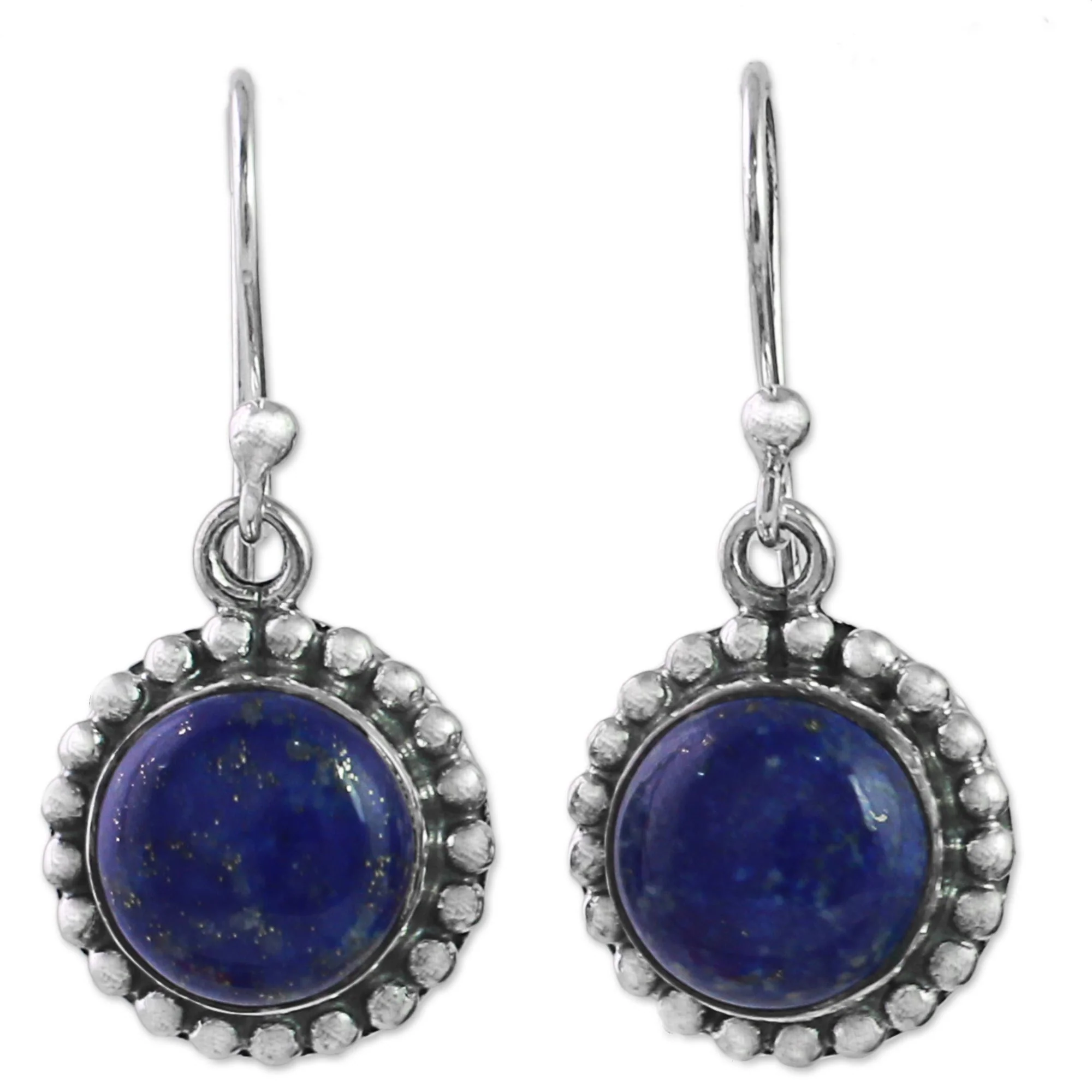 Deep Blue Majesty Lapis Lazuli and Sterling Silver Gemstone Dangle Earrings - Image 2