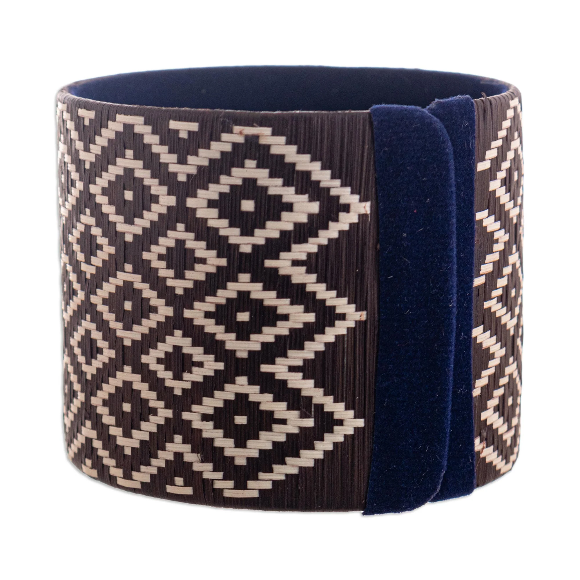 Deep Meditation Wide Natural Fiber Cuff Bracelet - Image 3