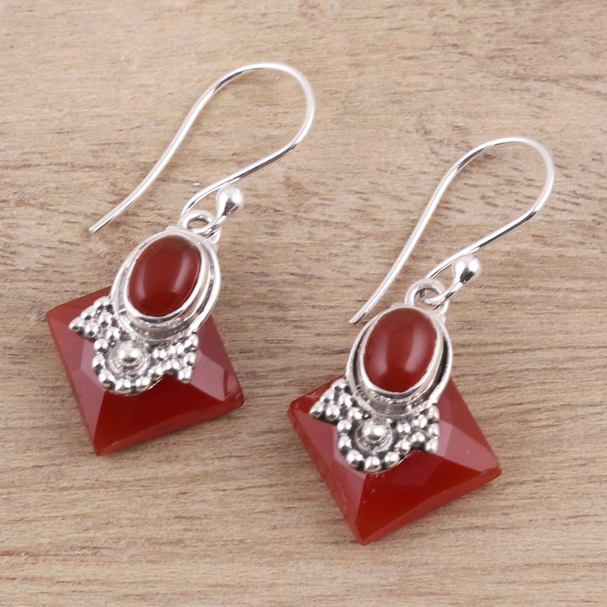Delhi Sunset Multi-Gem Carnelian Earrings - Image 3