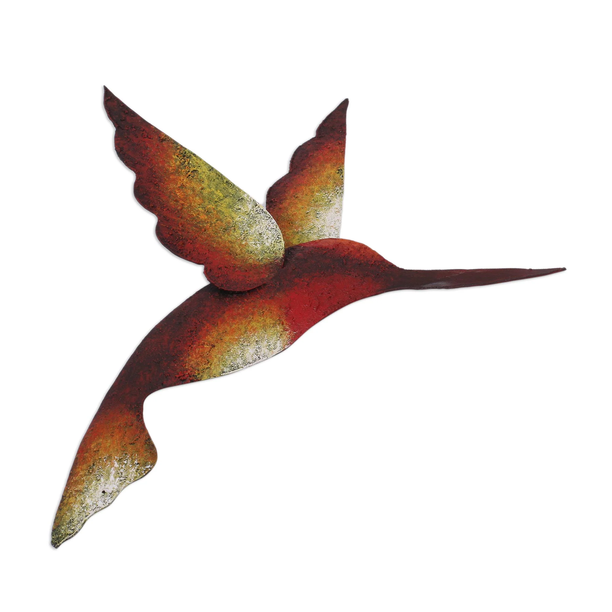Delightful Hummingbird Artisan Handcrafted Hummingbird Steel Wall Sculpture - Image 3