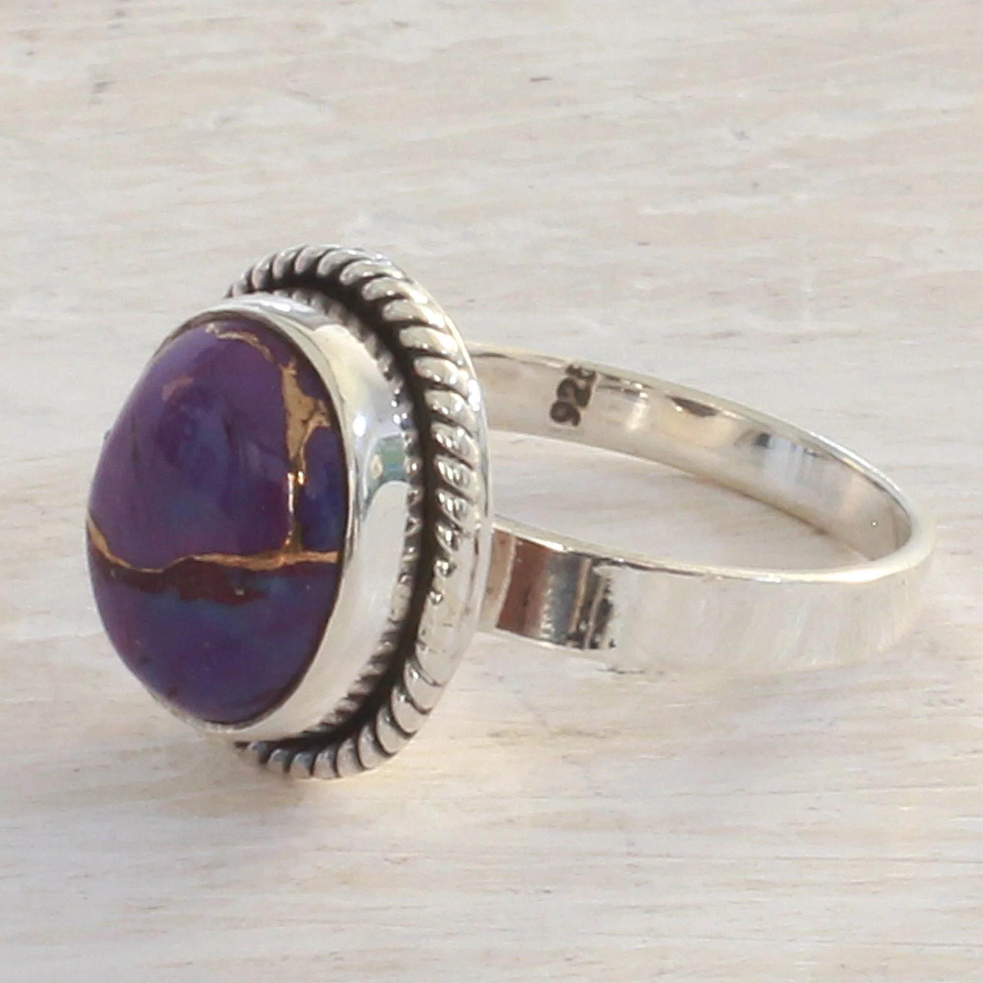 Delightful Purple Composite Turquoise Ring - Image 3