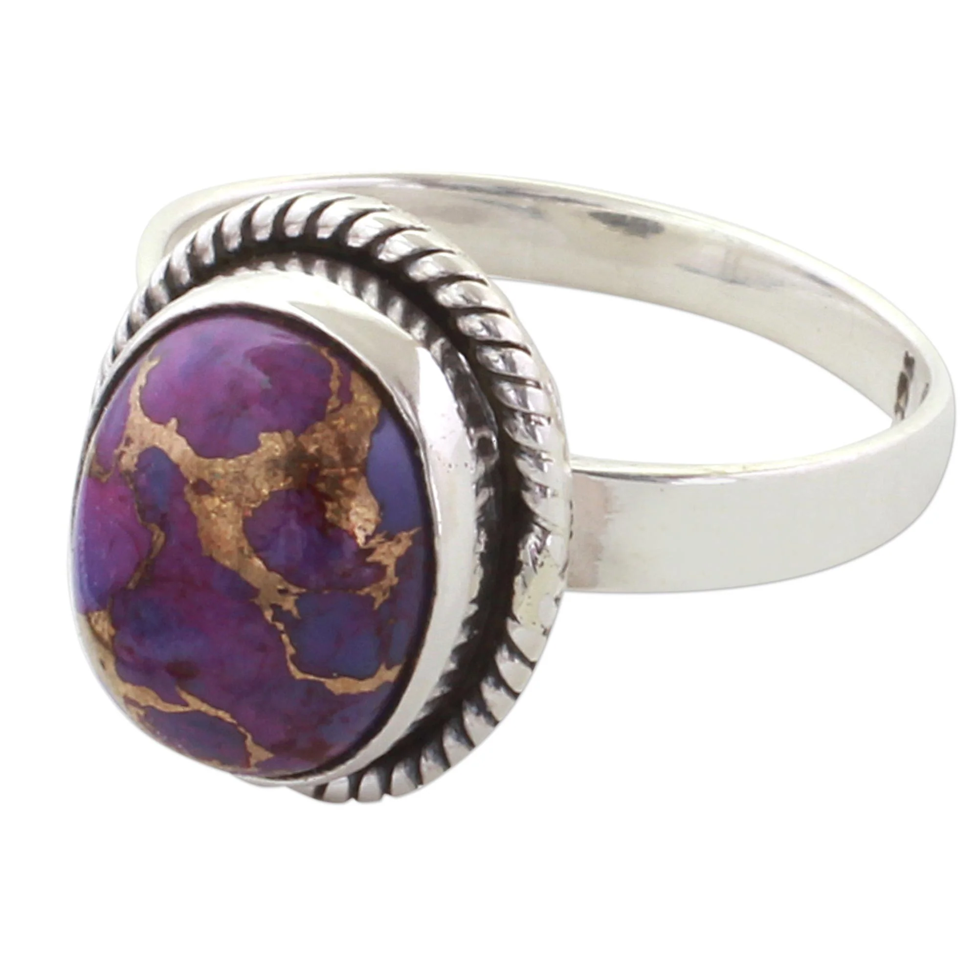 Delightful Purple Composite Turquoise Ring - Image 5