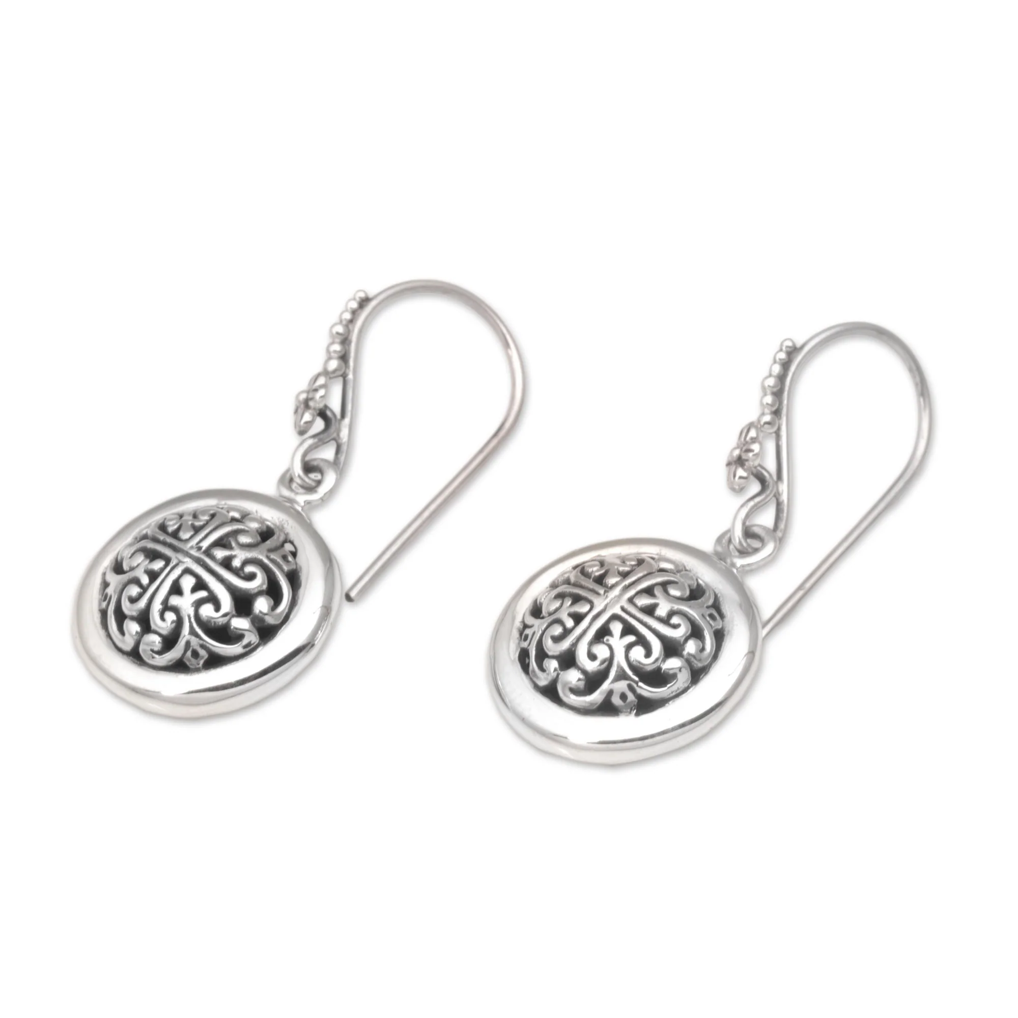Denpasar Moonbeams Hand Crafted Sterling Silver Dangle Earrings from Indonesia - Image 5