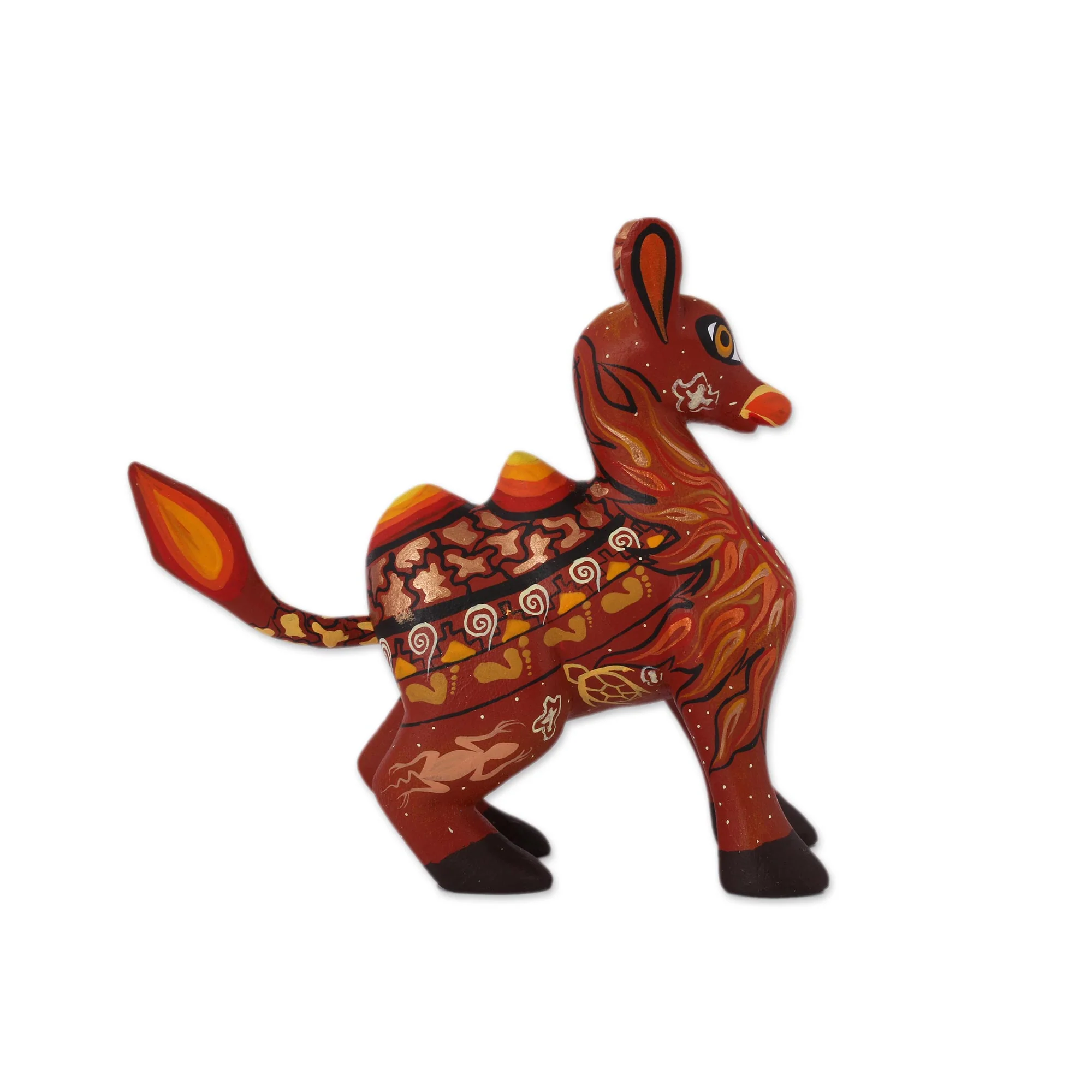 Desert King Orange Alebrije Camel with Multicolor Hand Painted Motifs - Image 5