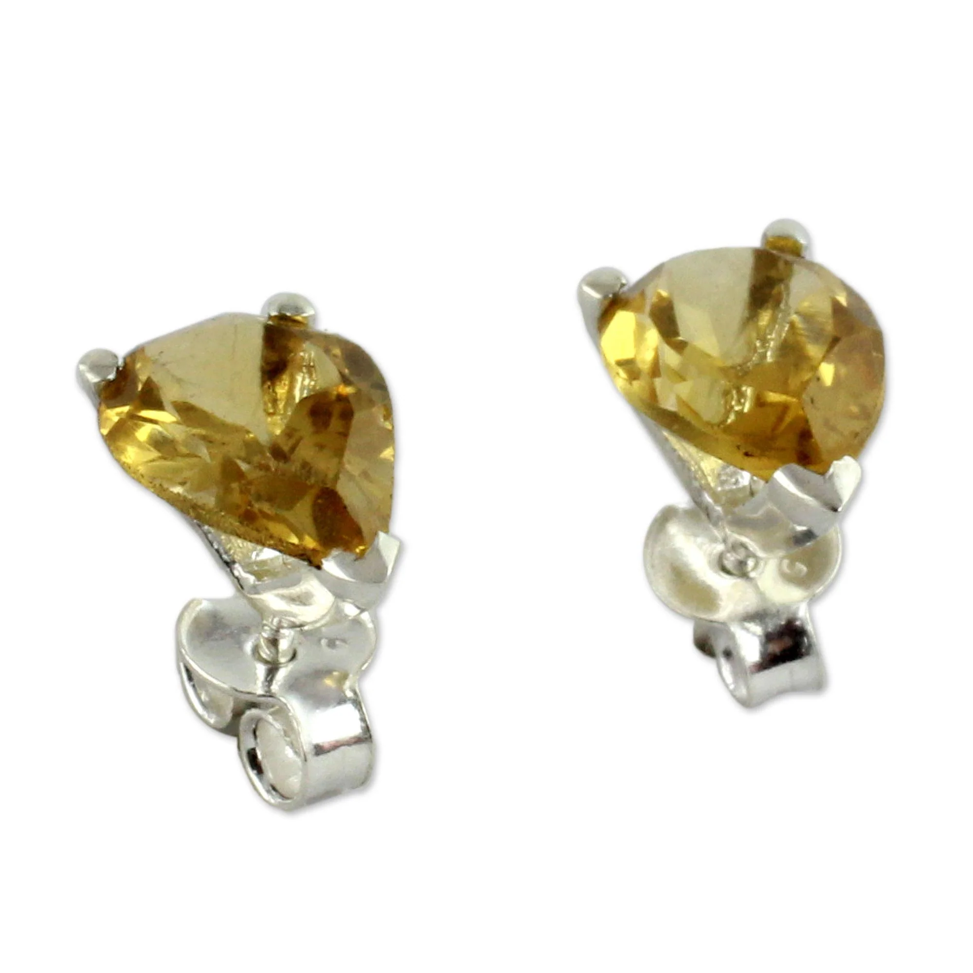 Devotion Citrine Silver Stud Earrings - Image 4