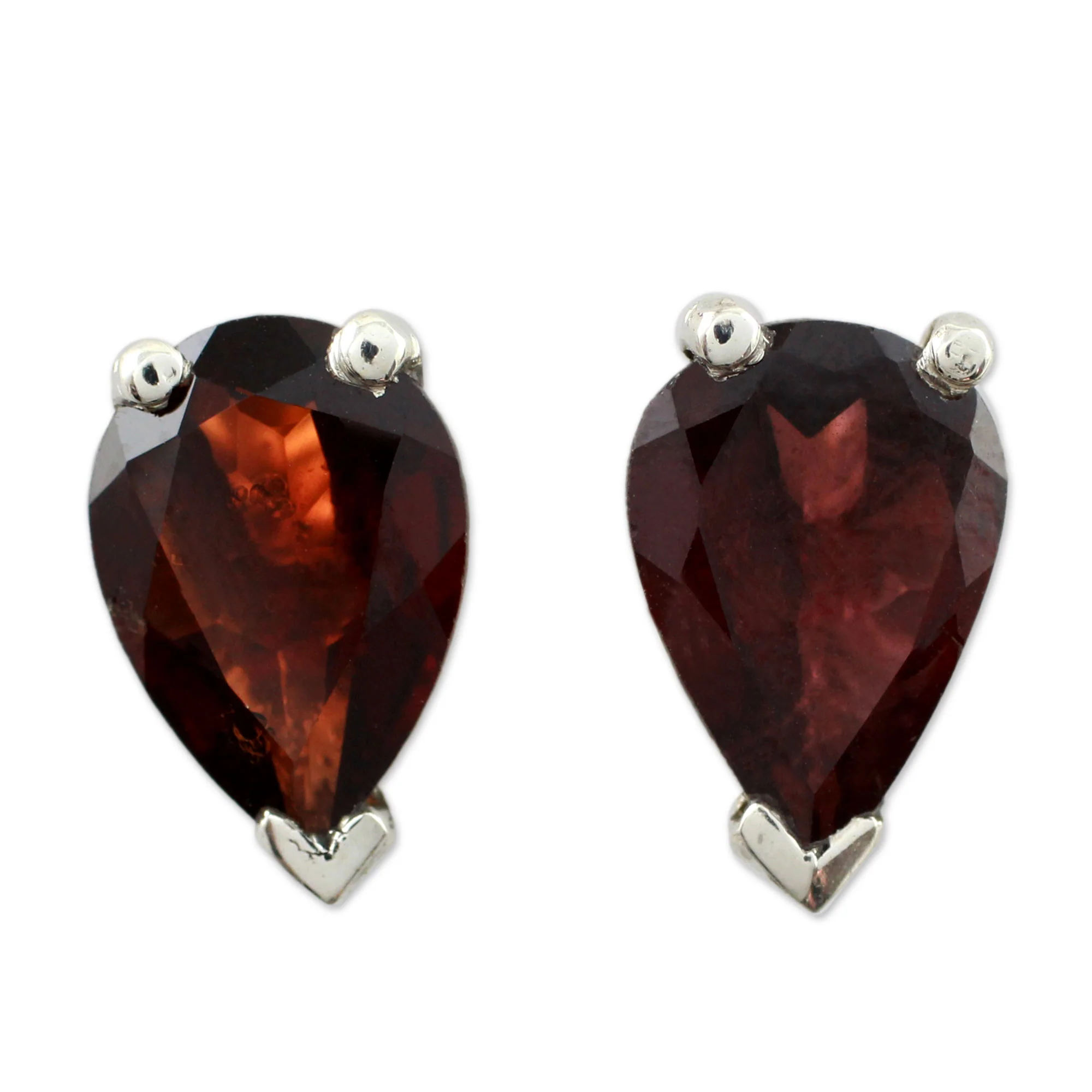 Devotion Fair Trade Garnet Stud Earrings 2.5 cts - Image 2