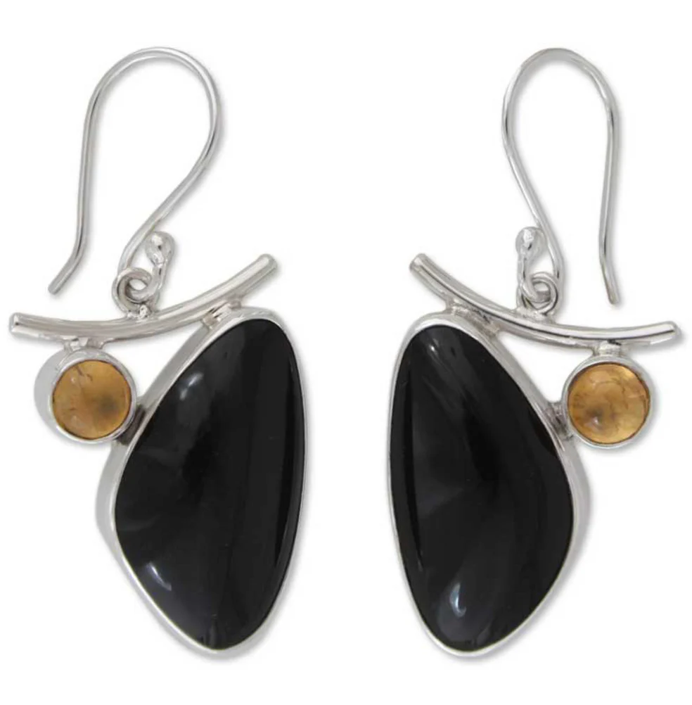 Dewdrop Multi-Gem Dangle Hook Earrings - Image 2